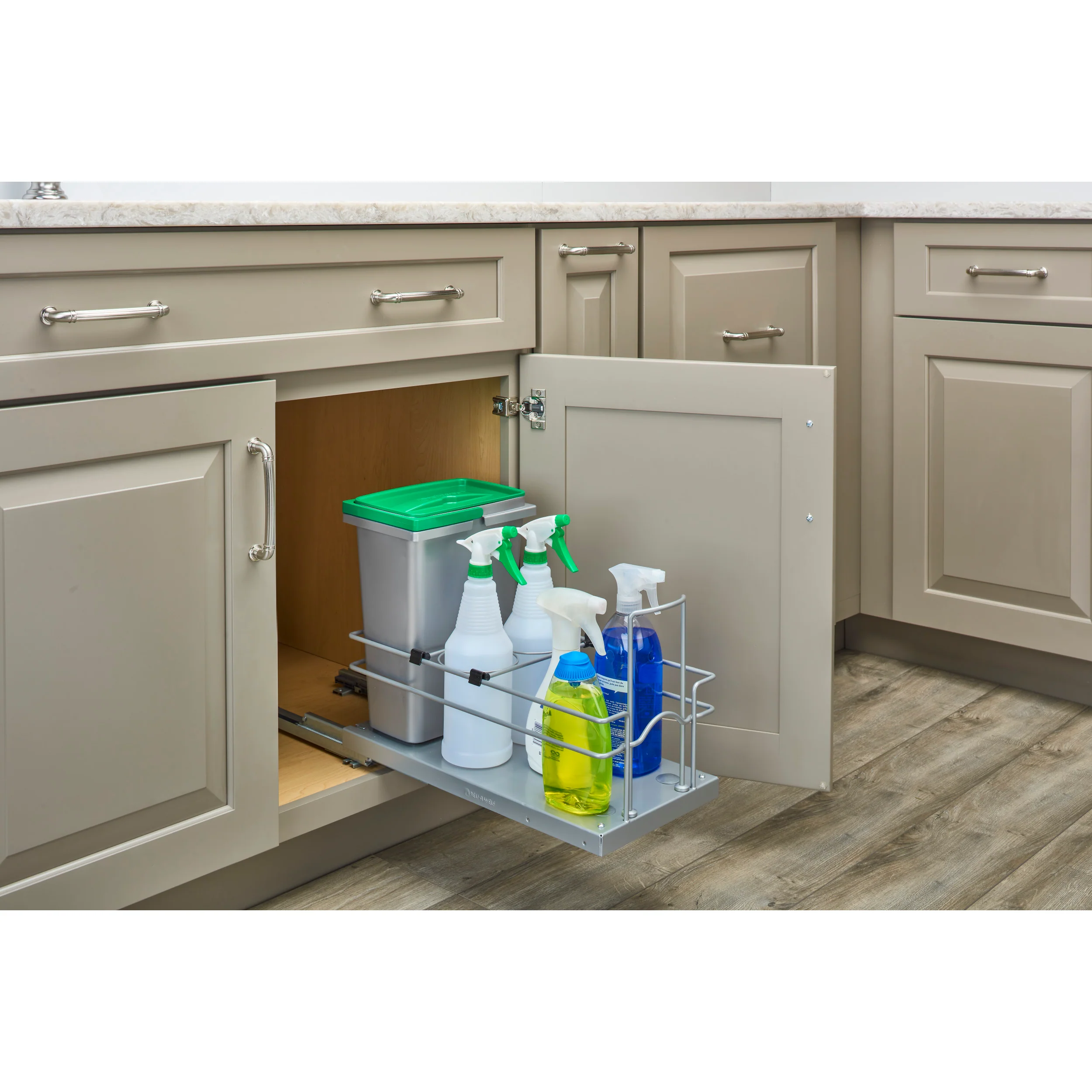 Sink Base Waste and Cleaning Pullout Gray 8.94 in (227 mm) W x 18.63 in (473 mm) D x 14.25 in (362 mm) H - Image 4