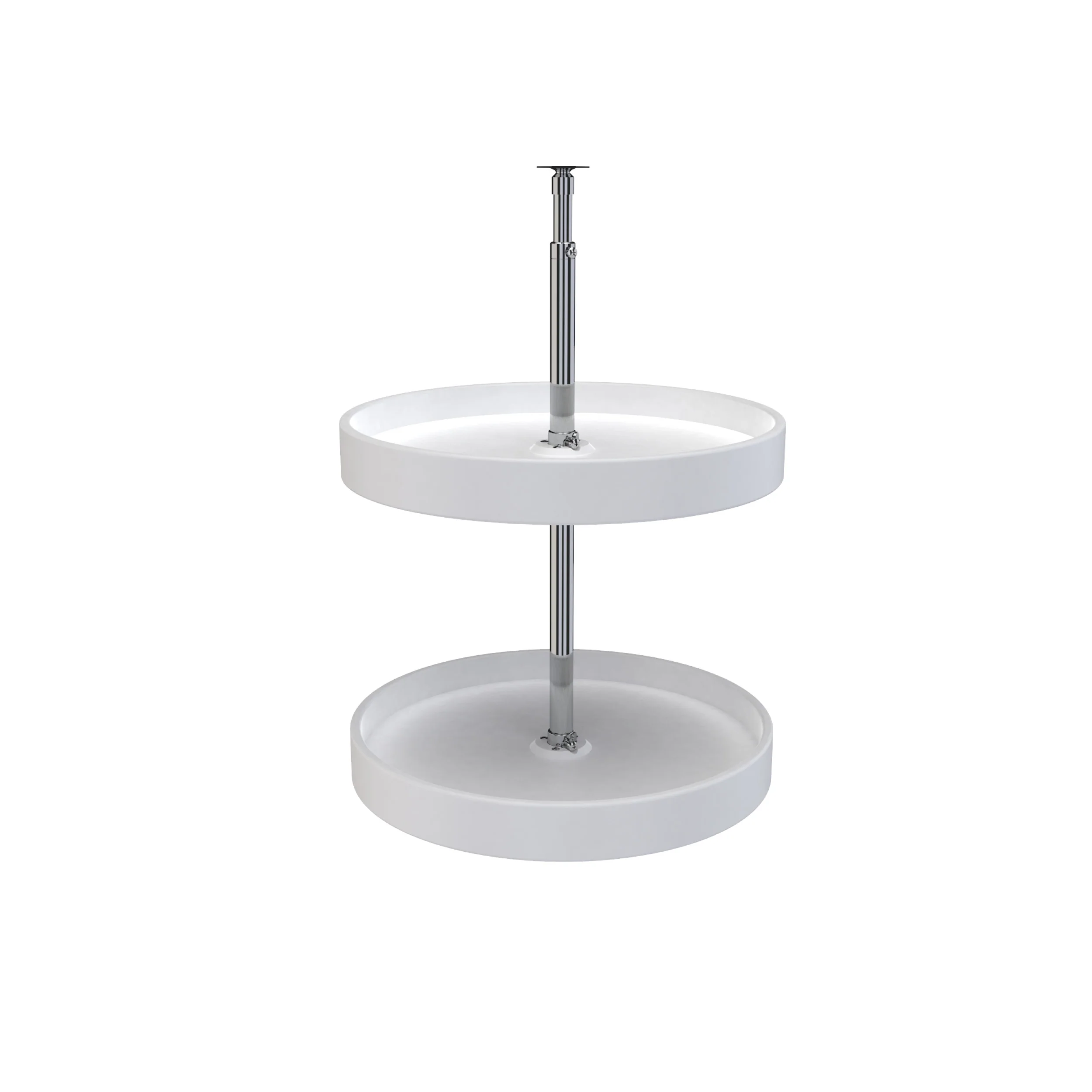 18 in White Polymer Full Circle Lazy Susans 2-Shelf White 18 in (457 mm) W x 18 in (457 mm) D x 24 in (610 mm) H - Image 3