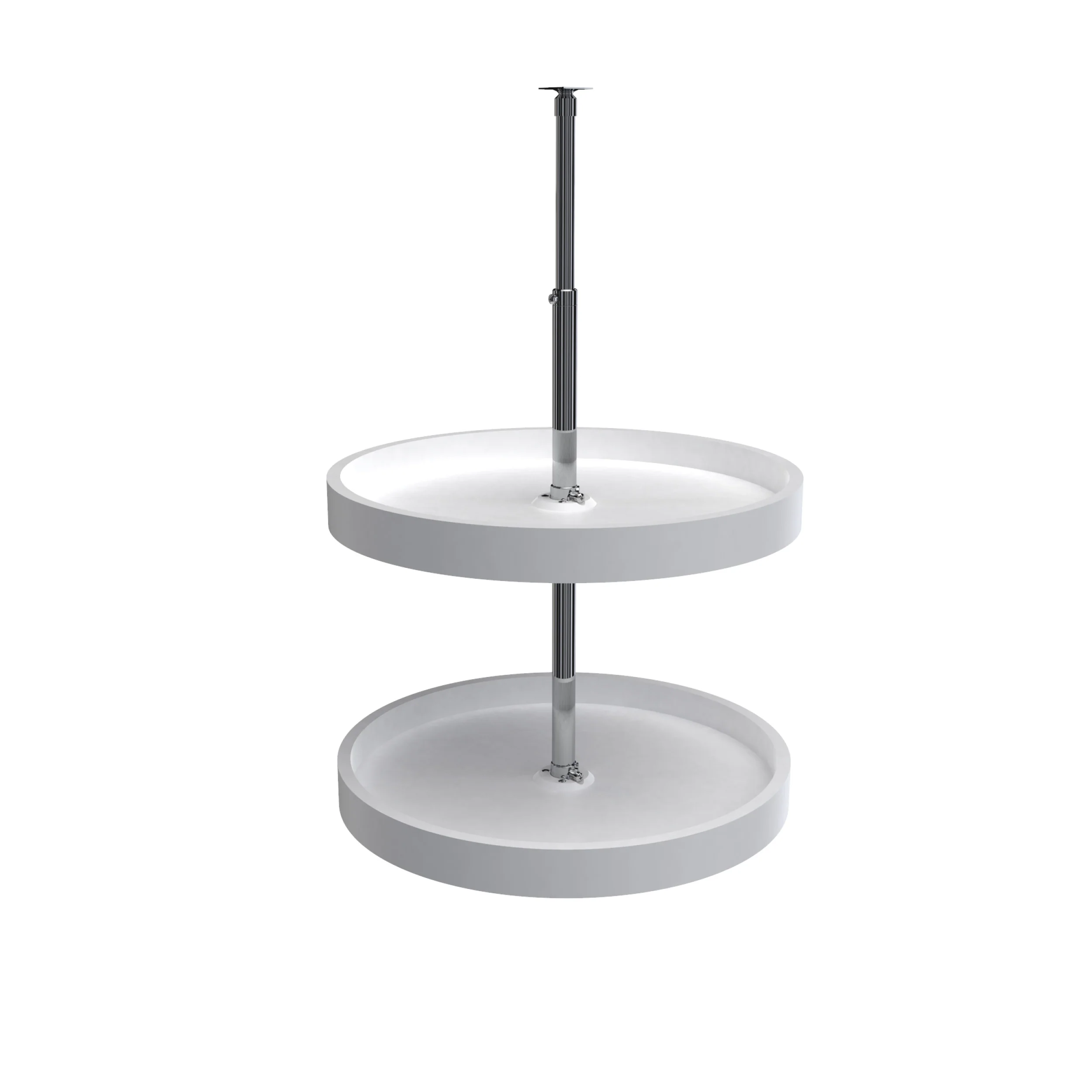 20 in White Polymer Full Circle Lazy Susans 2-Shelf White 20 in (508 mm) W x 20 in (508 mm) D x 24 in (610 mm) H