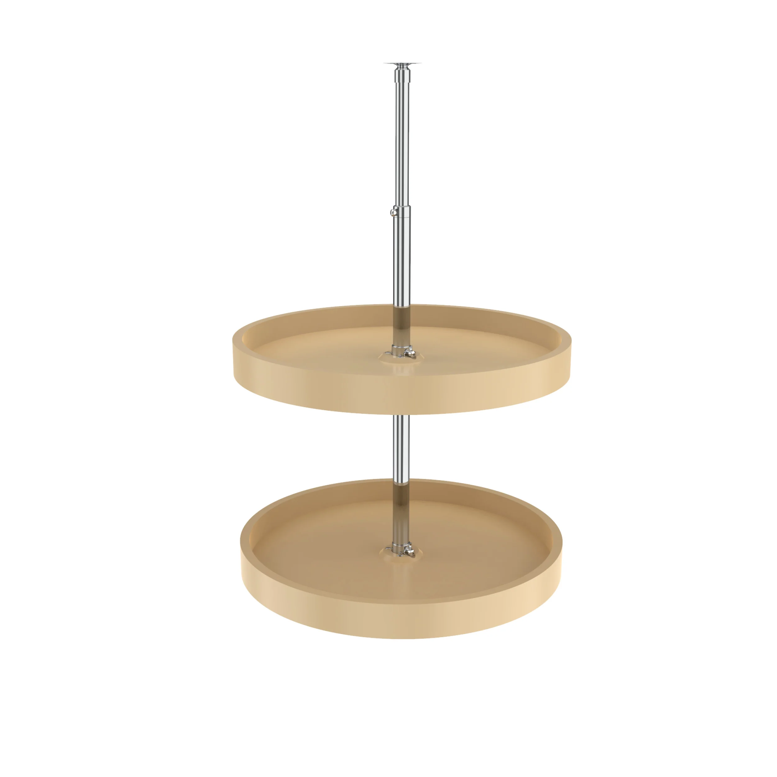 20 in Chrome Full Circle Lazy Susans 2-Shelf Almond 20 in (508 mm) W x 20 in (508 mm) D x 24 in (610 mm) H