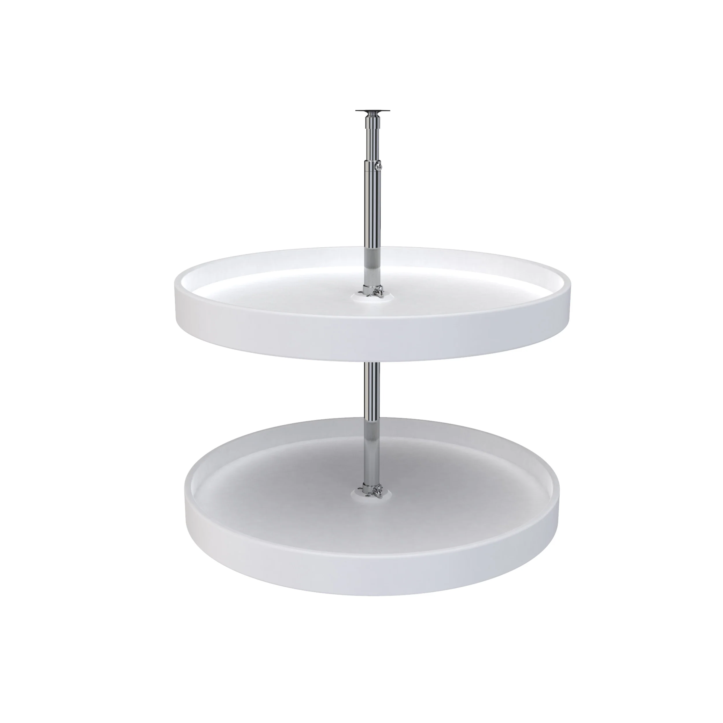 24 in White Polymer Full Circle Lazy Susans 2-Shelf White 24 in (610 mm) W x 24 in (610 mm) D x 24 in (610 mm) H