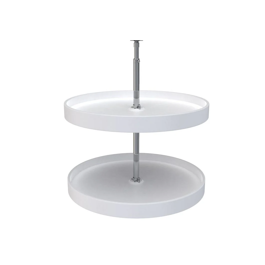 24 in White Polymer Full Circle Lazy Susans 2-Shelf White 24 in (610 mm) W x 24 in (610 mm) D x 24 in (610 mm) H - Image 4