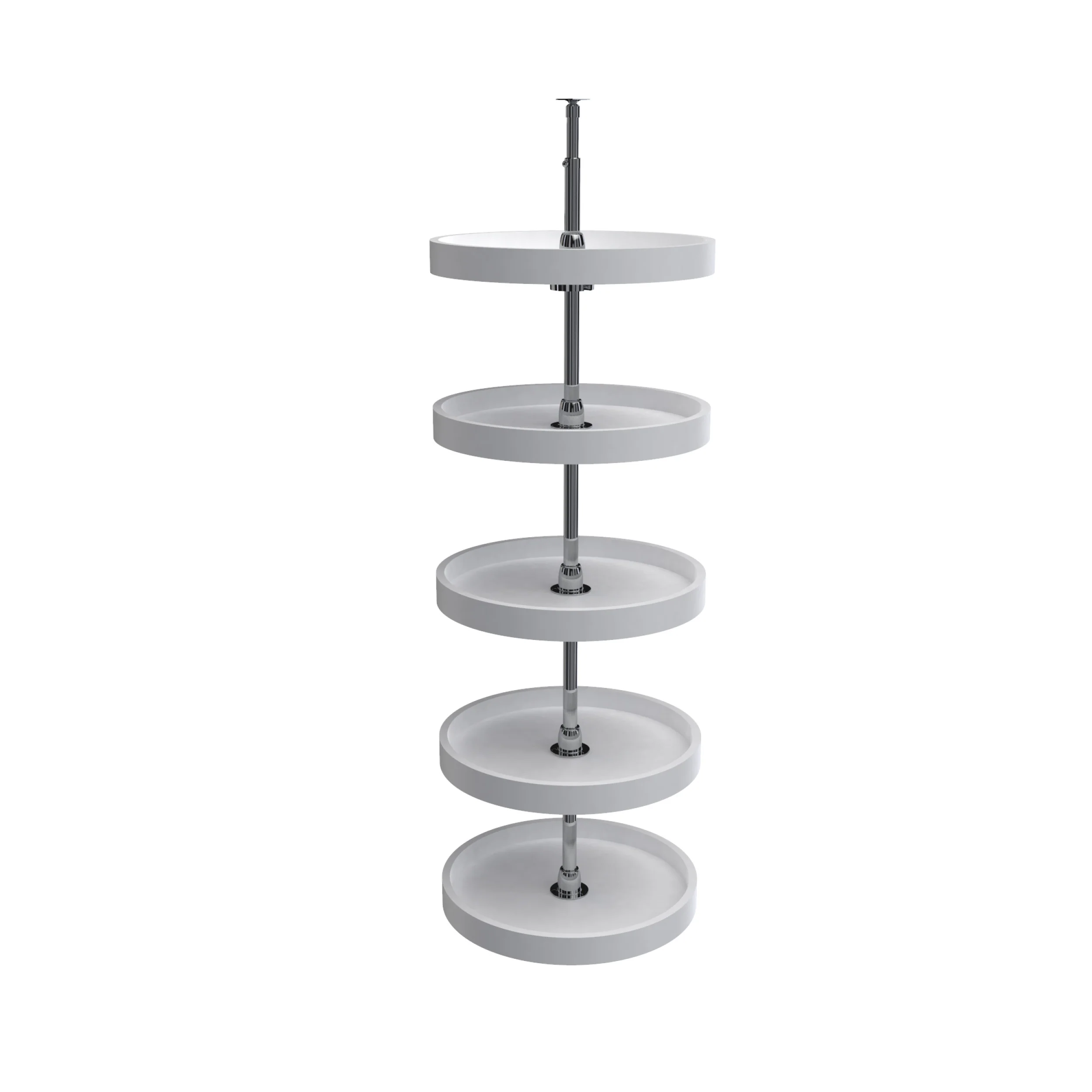 16 in White Polymer Pantry Full Circle Lazy Susans White  16 in (406 mm) W x 16 in (406 mm) D x 56 in (1422 mm) H - Image 2