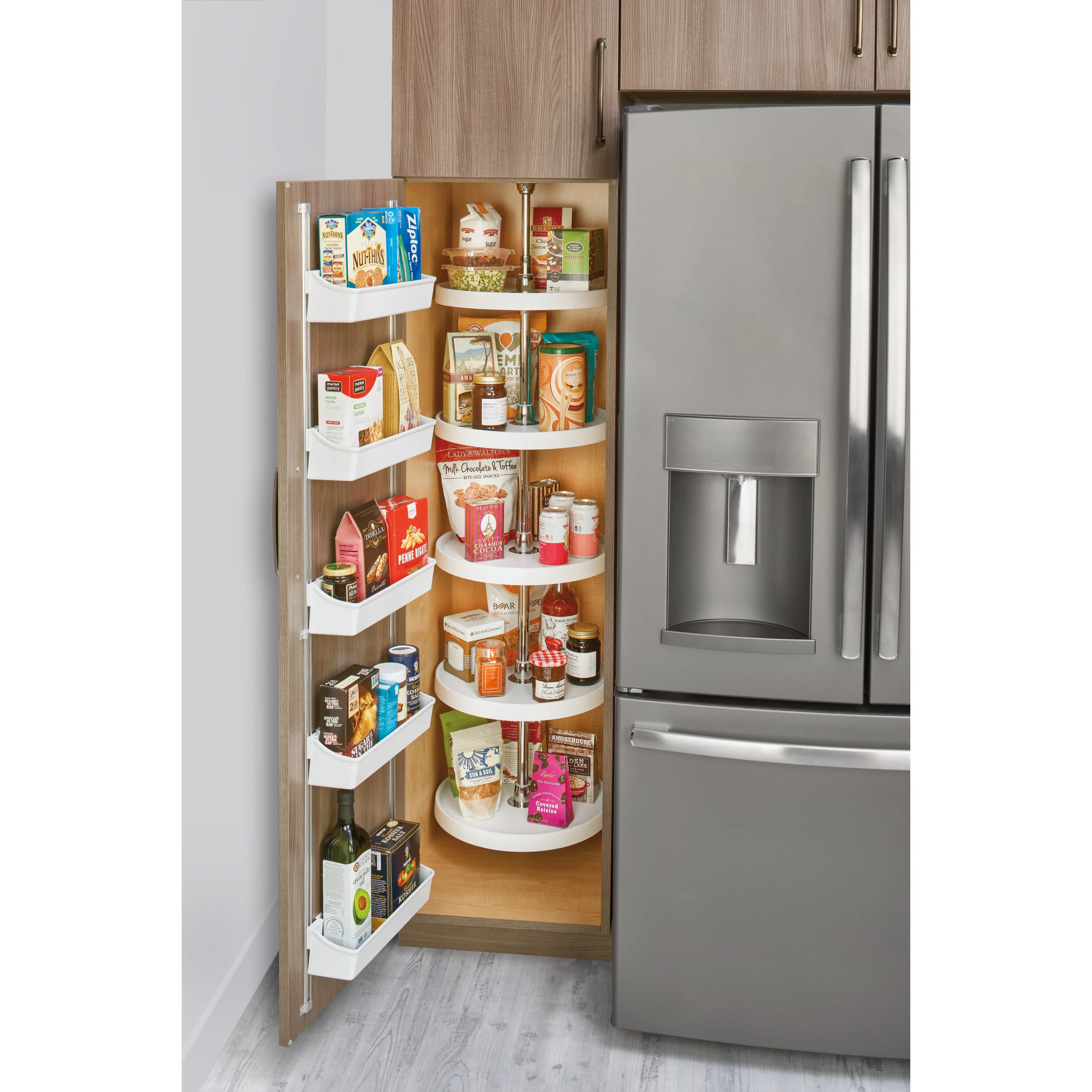 18 in White Polymer Pantry Full Circle Lazy Susans White  18 in (457 mm) W x 18 in (457 mm) D x 56 in (1422 mm) H - Image 3