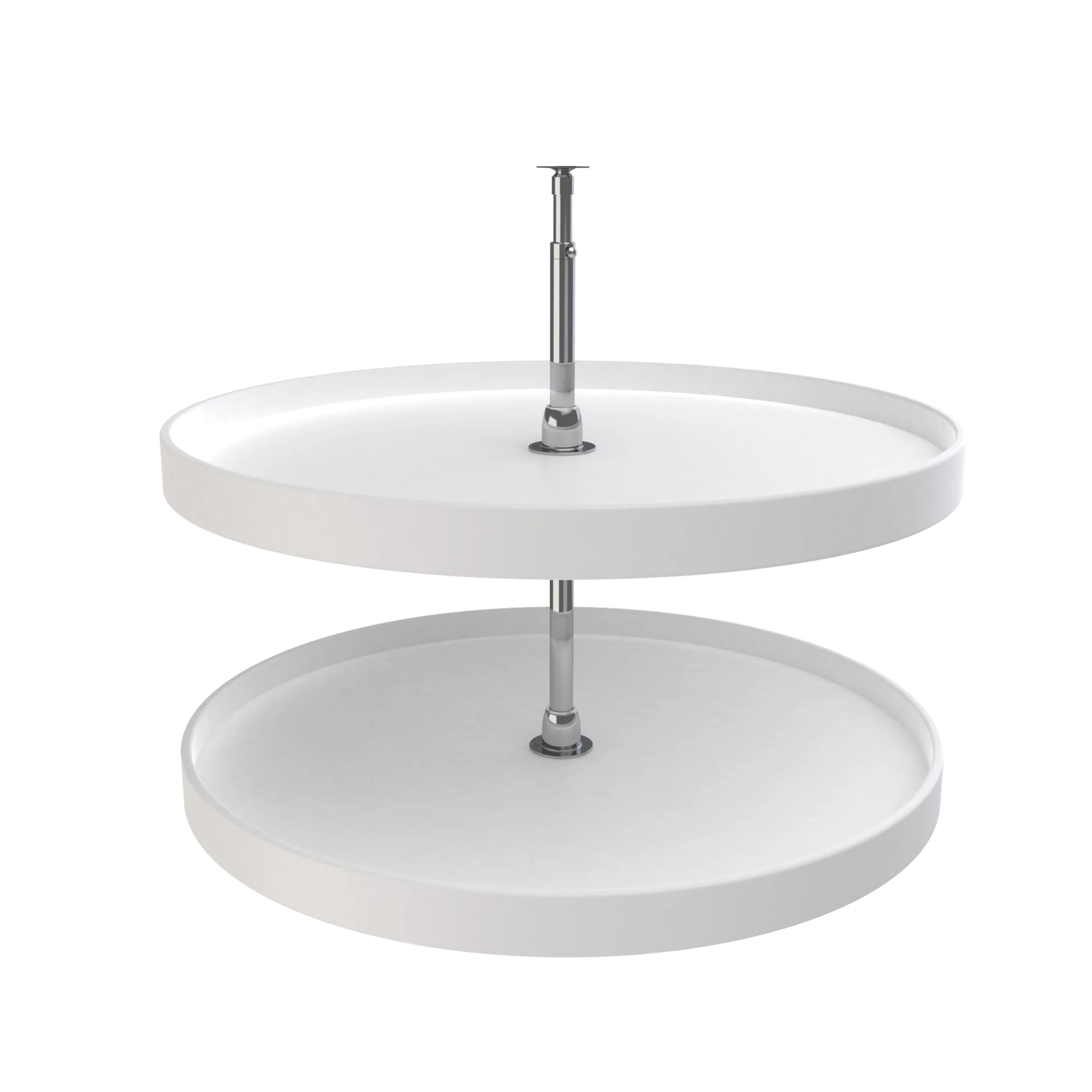 32 in White Polymer Full Circle Lazy Susans 2-Shelf White 32 in (813 mm) W x 32 in (813 mm) D x 26 in (660 mm) H - Image 2