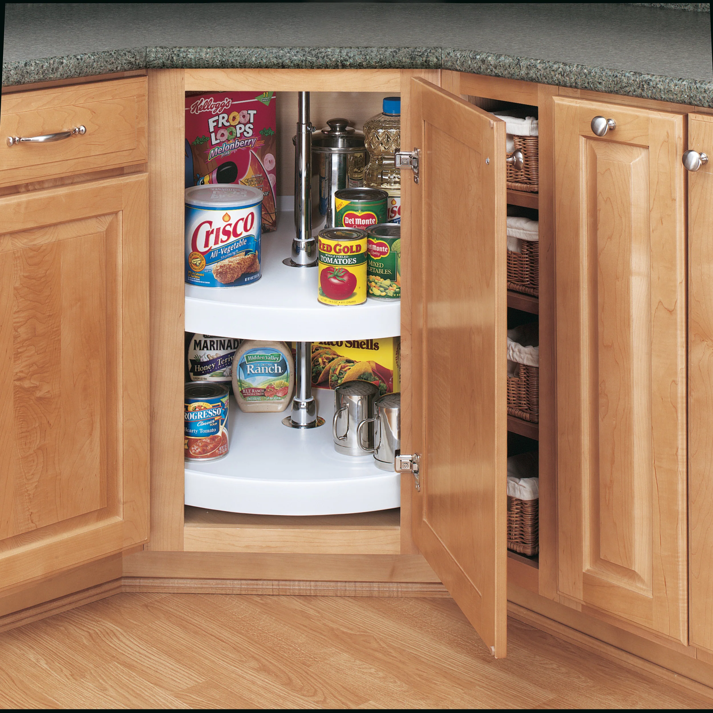32 in White Polymer Full Circle Lazy Susans 2-Shelf White 32 in (813 mm) W x 32 in (813 mm) D x 26 in (660 mm) H - Image 3