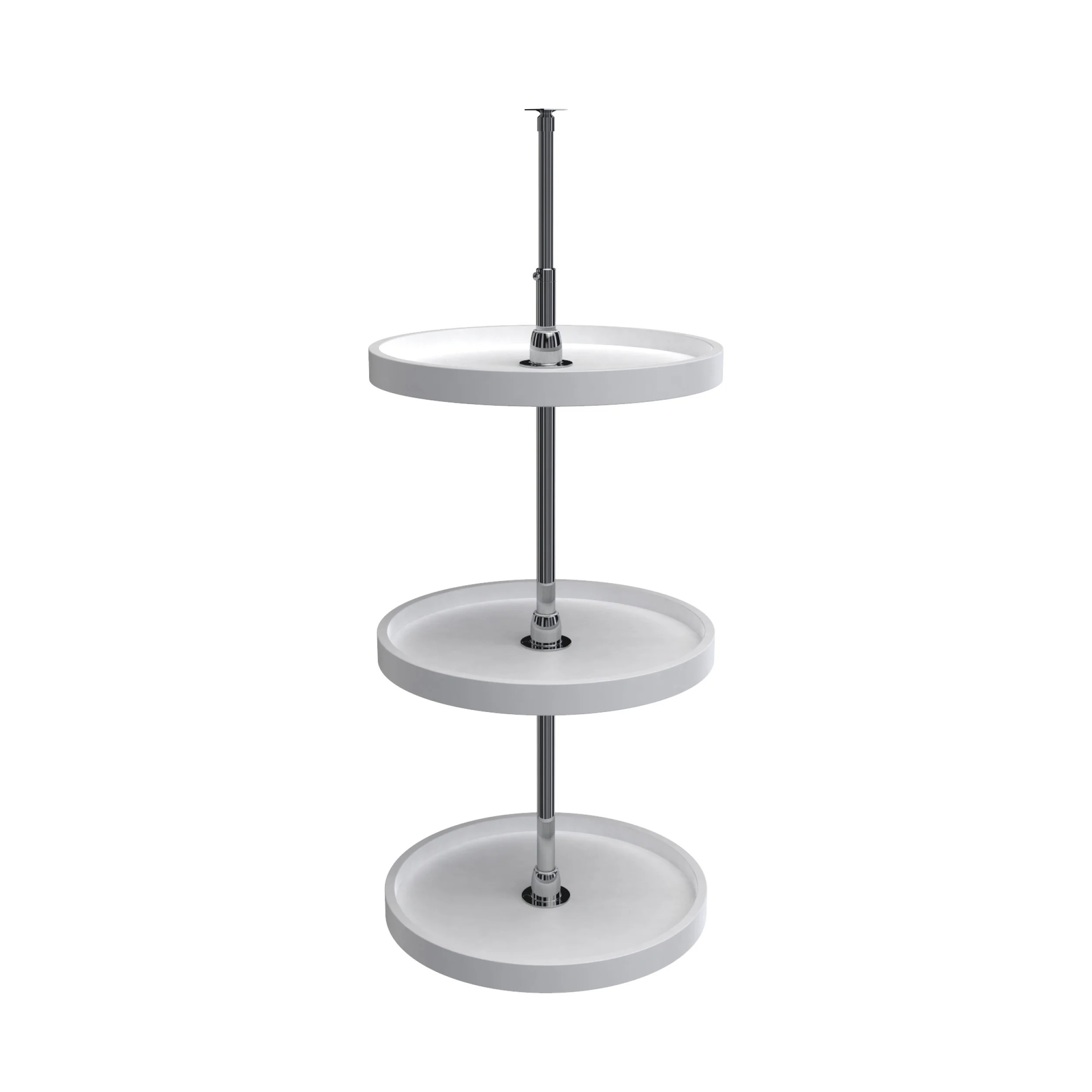 18 in White Polymer Full Circle Lazy Susans 3-Shelf White 18 in (457 mm) W x 18 in (457 mm) D x 38 in (965 mm) H - Image 3