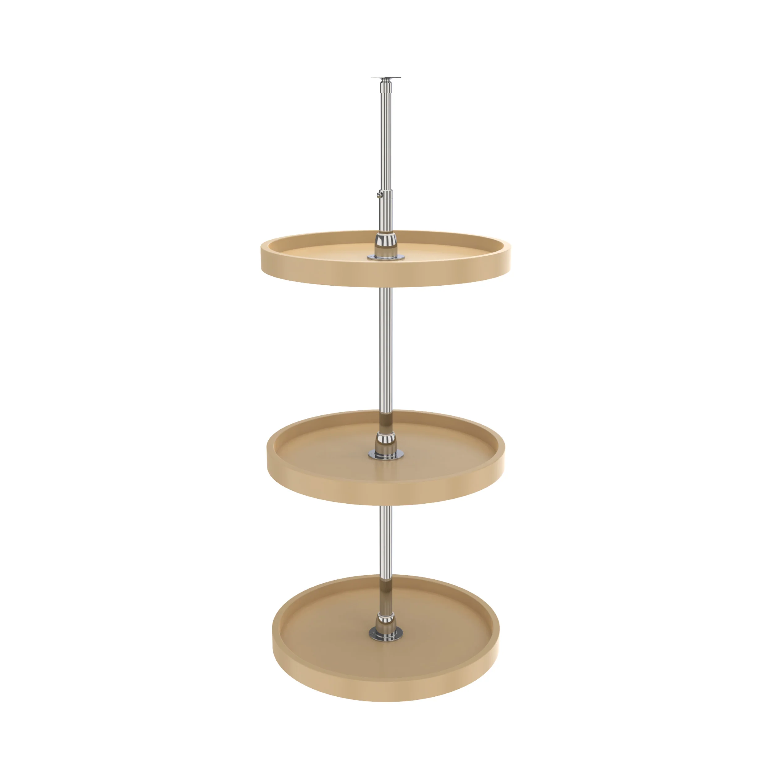 18 in Almond Polymer Full Circle Lazy Susans 3-Shelf Almond 18 in (457 mm) W x 18 in (457 mm) D x 38 in (965 mm) H - Image 3