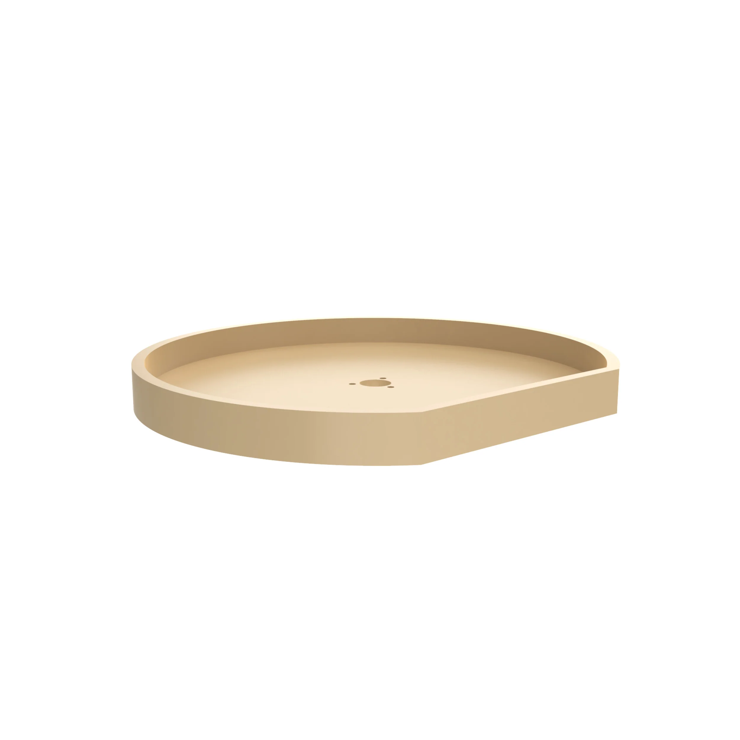 22 in Almond Polymer D-Shape Lazy Susan Shelf Only Almond  22 in (559 mm) W x 22 in (559 mm) D x 1.24 in (31 mm) H - Image 5