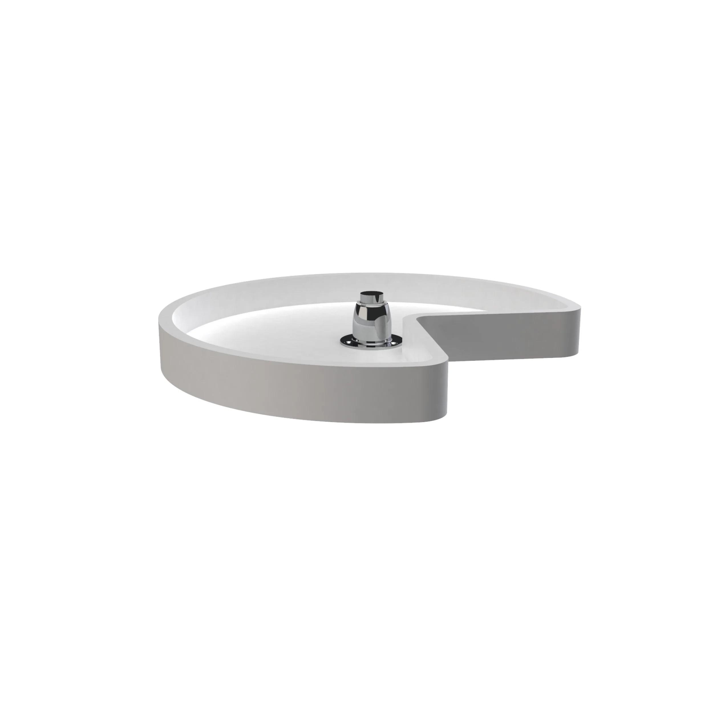 18 in White Polymer Kidney Lazy Susan w/bottom mount White  18 in (457 mm) W x 18 in (457 mm) D x 5 in (127 mm) H - Image 2