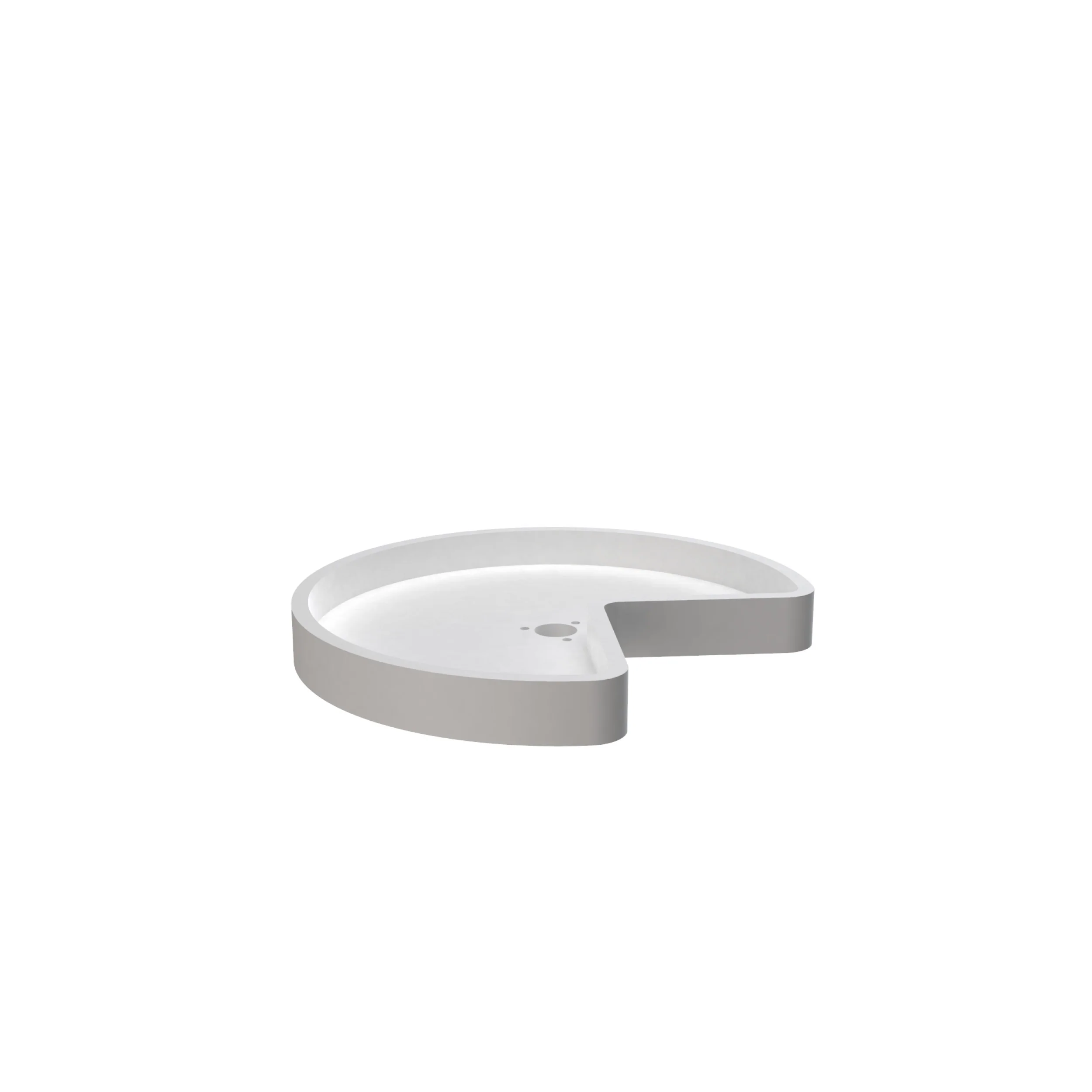 18 in White Polymer Kidney Lazy Susan Shelf Only White 18 in (457 mm) W x 18 in (457 mm) D x 1.3 in (33 mm) H - Image 6