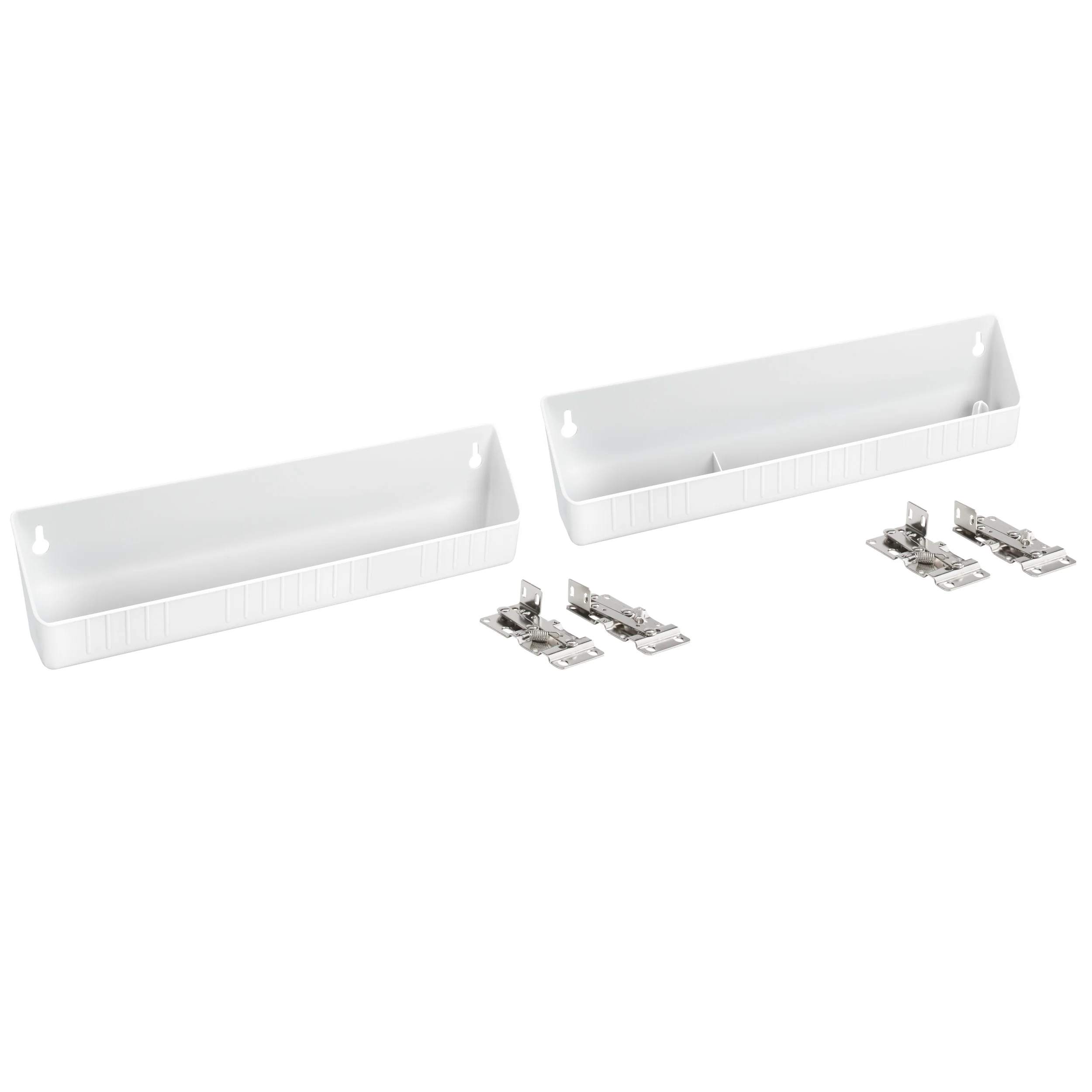 14 in White Polymer Tip-Out Accessory Trays White  14 in (356 mm) W x 2.13 in (54 mm) D x 3.81 in (97 mm) H