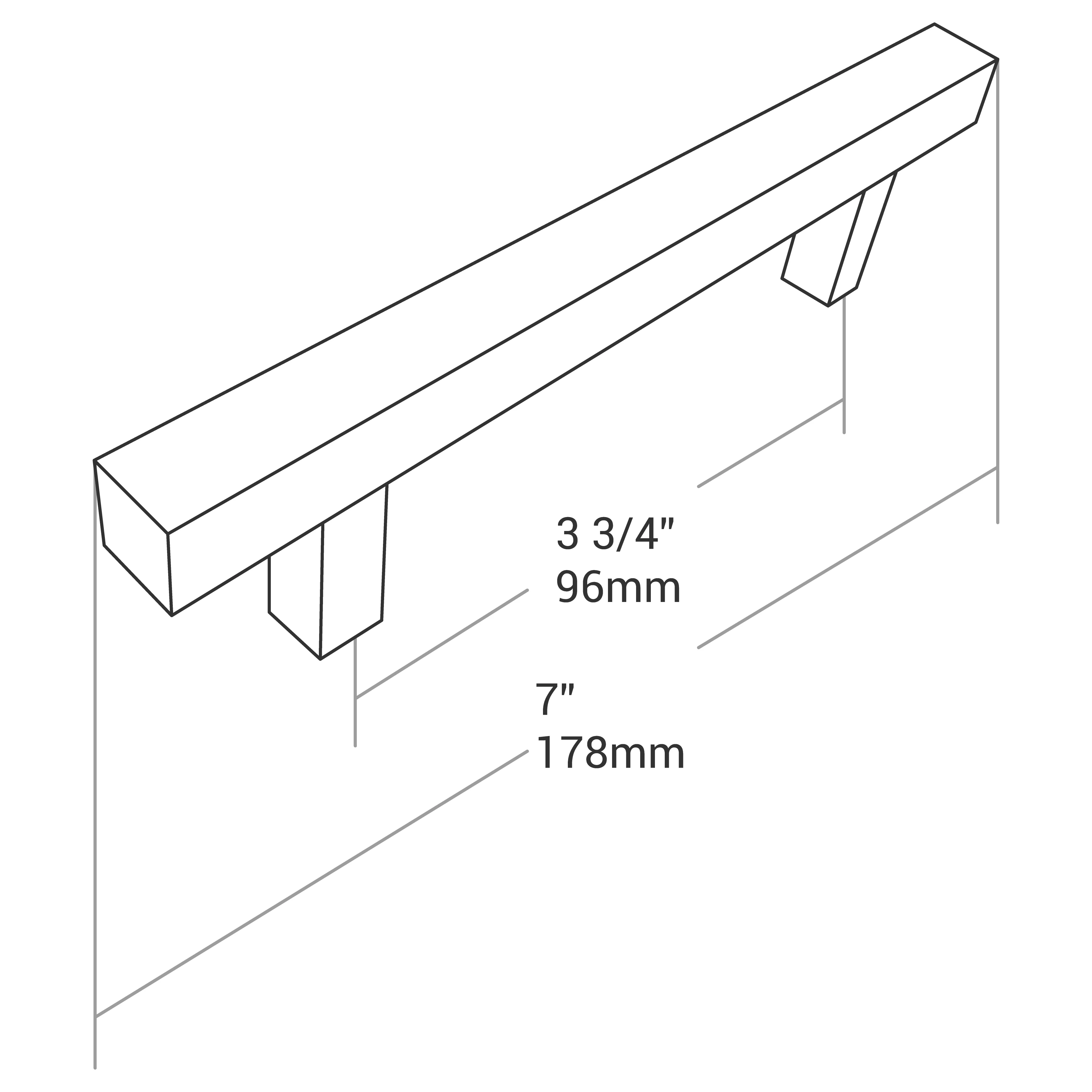 Handle Ss Square Bar 96mm/178mm - Image 3
