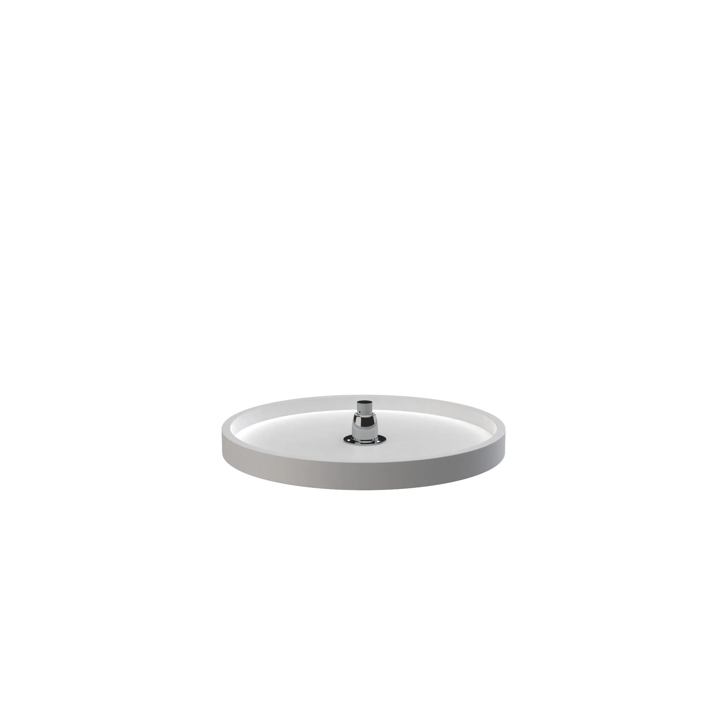 18 in White Polymer Full Circle Lazy Susan w/bottom mount White 18 in (457 mm) W x 18 in (457 mm) D x 2.5 in (64 mm) H