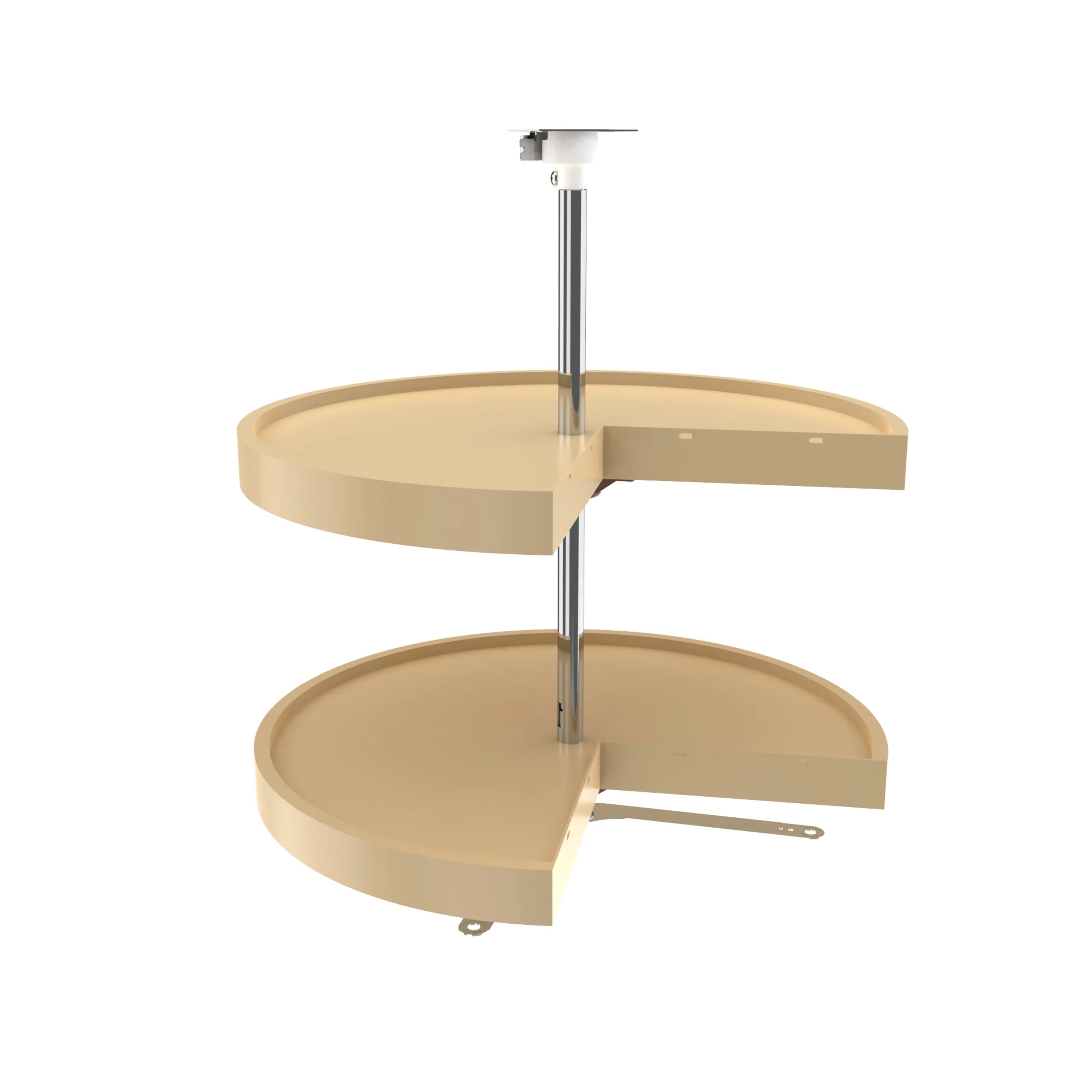 24 in Almond Polymer Pie-Cut Lazy Susans 2-Shelf Almond  24 in (610 mm) W x 24 in (610 mm) D x 26 in (660 mm) H - Image 2