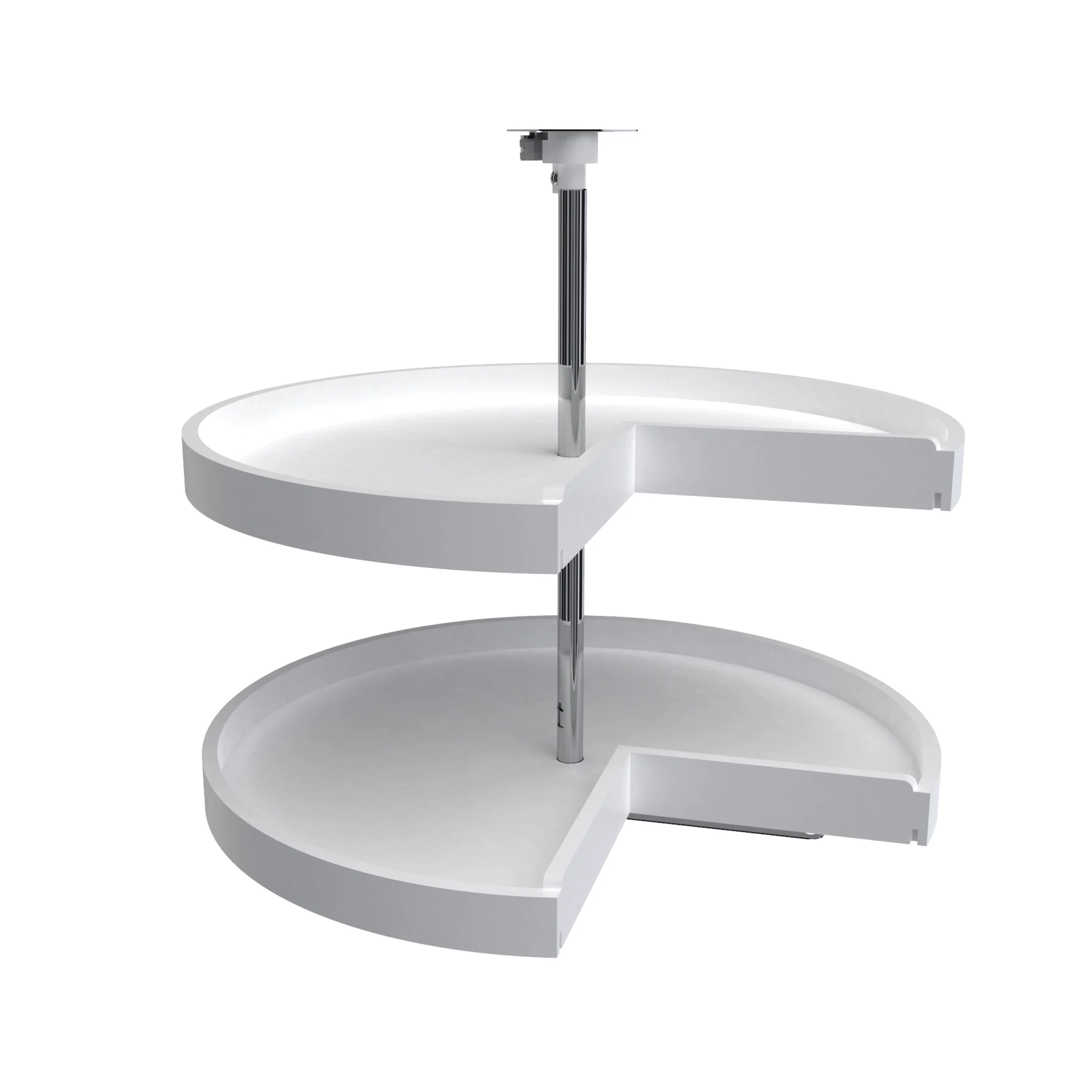 28 in White Polymer Pie-Cut Lazy Susans 2-Shelf White 28 in (711 mm) W x 28 in (711 mm) D x 26 in (660 mm) H - Image 3
