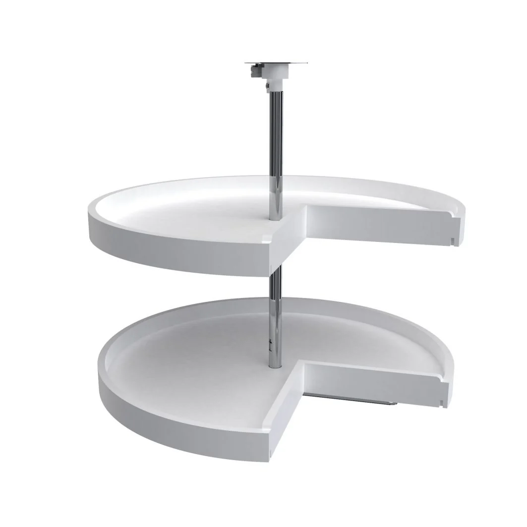 28 in White Polymer Pie-Cut Lazy Susans 2-Shelf White 28 in (711 mm) W x 28 in (711 mm) D x 26 in (660 mm) H - Image 5