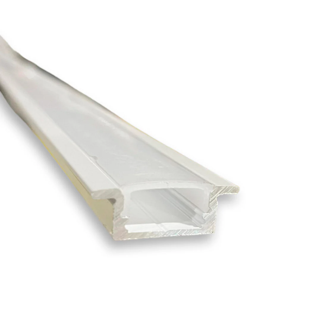 ALUMINUM PROFILE MILKY COVER WITH LIPS 8' (2440x17x7 mm) - Image 4
