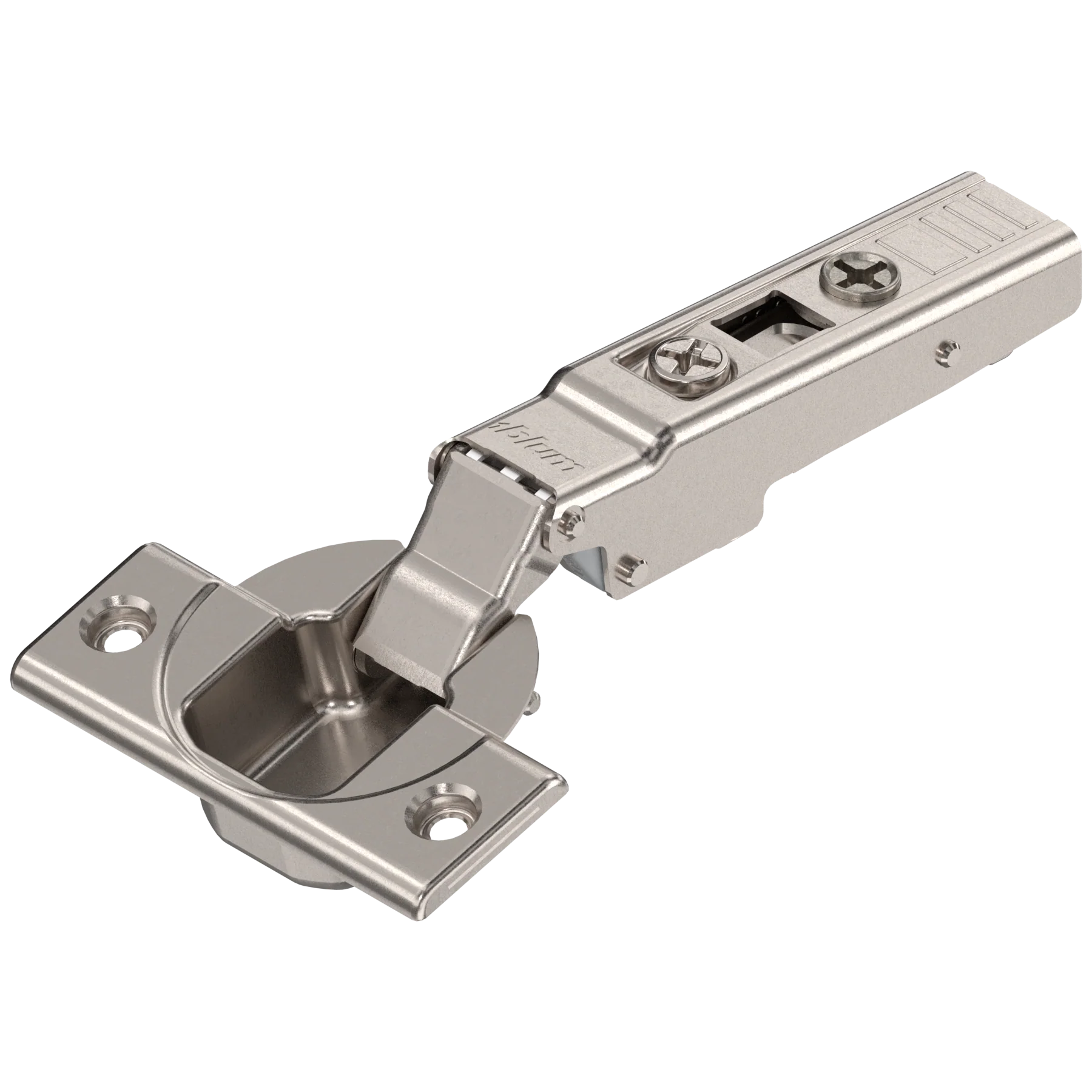 Blum CLIP top 110° + hinges Free-swinging Full overlay Nickel. Screw-on