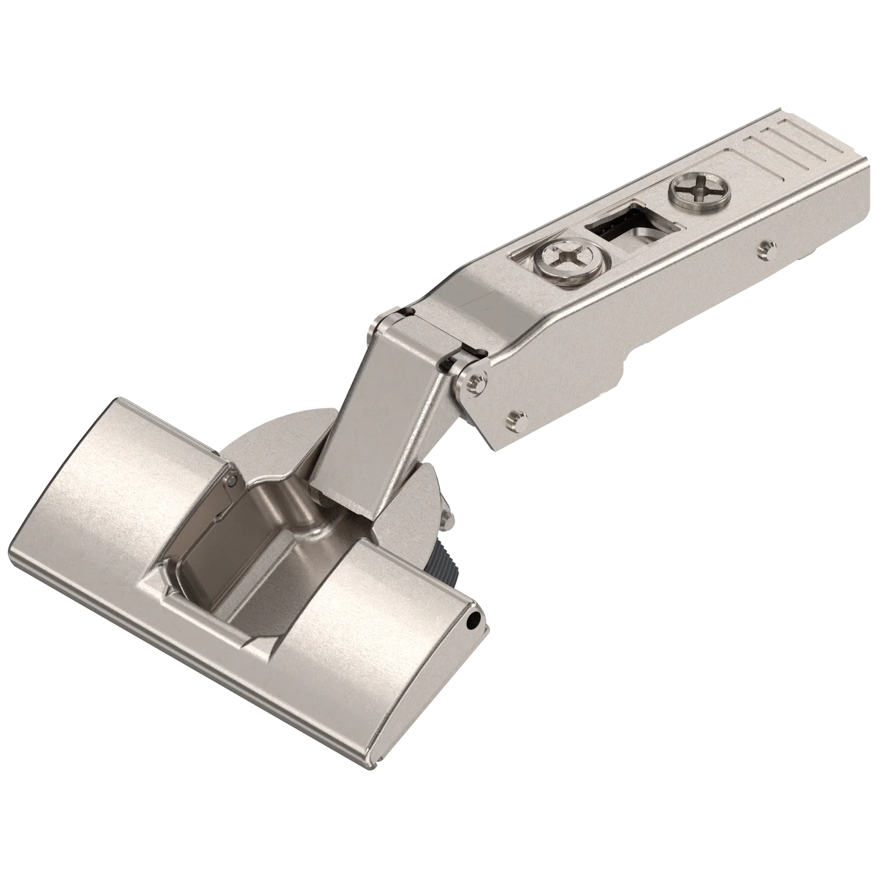 Blum CLIP top standard hinge 120°+, full overlay application, hinge cup: INSERTA