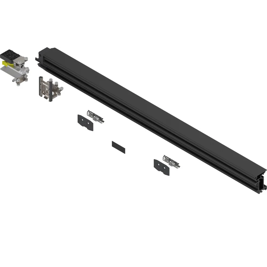 REVEGO DUO, TRACK SET DBL DOOR 1350MM, LEFT, BLACK
