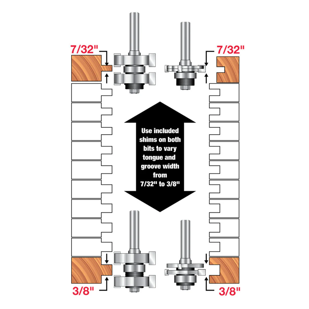 Adjustable Tongue & Groove Bit Set - Image 2