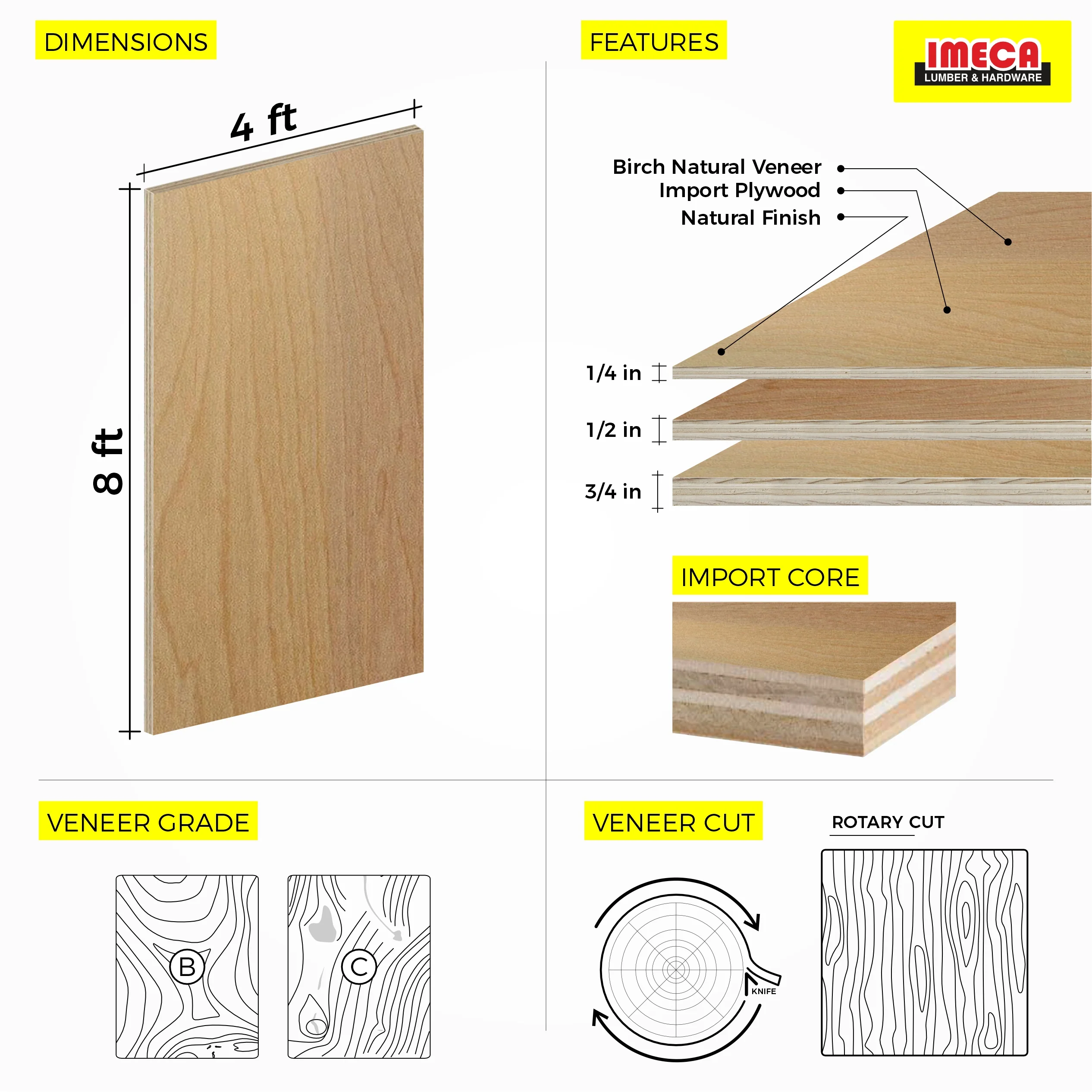 PLYWOOD BIRCH NATURAL 4X8 C2 - Image 2