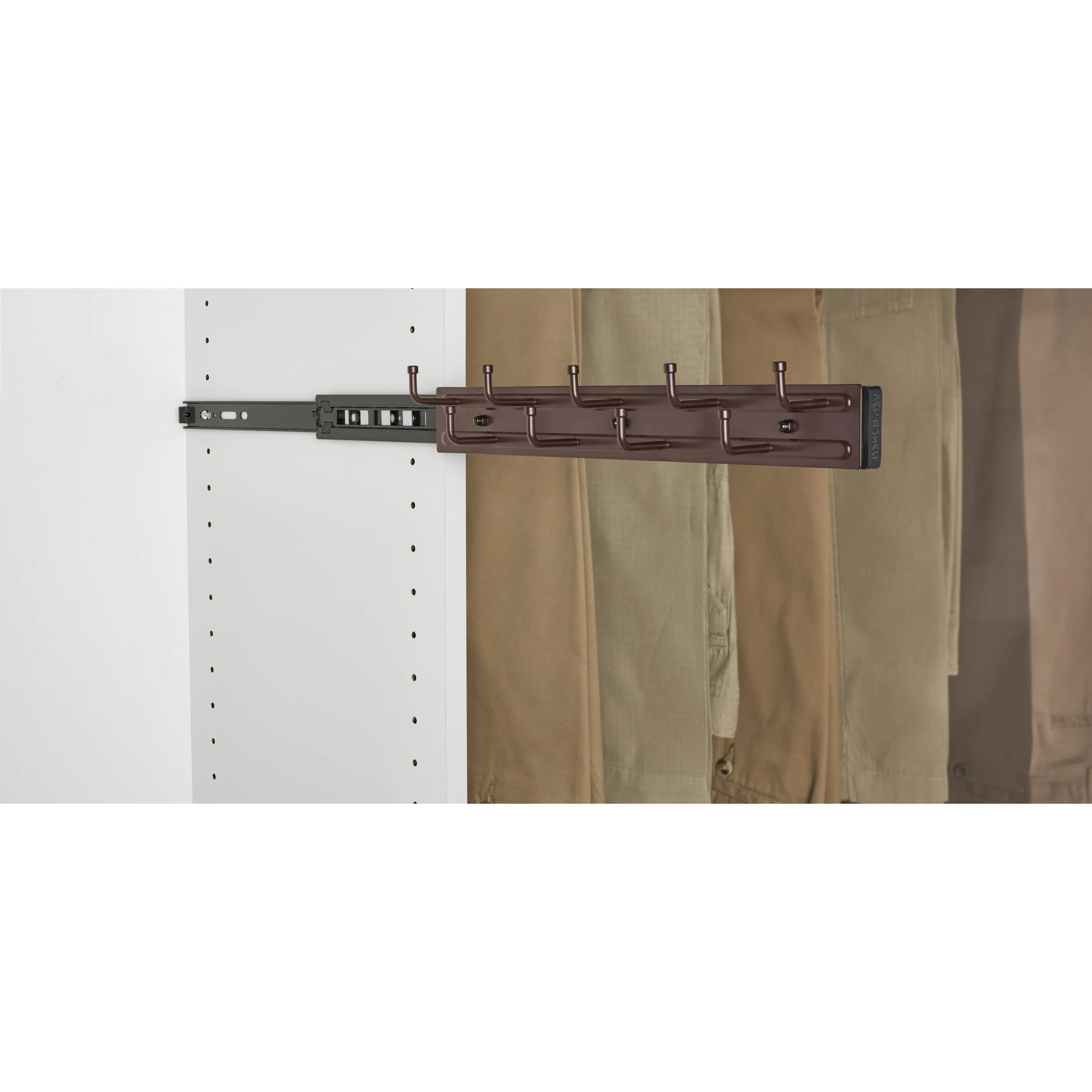 14 in Oil Rubbed Bronze Pullout Belt Rack Oil Rubbed Bronze  2.5 in (64 mm) W x 14 in (356 mm) D x 1.88 in (48 mm) H - Image 3