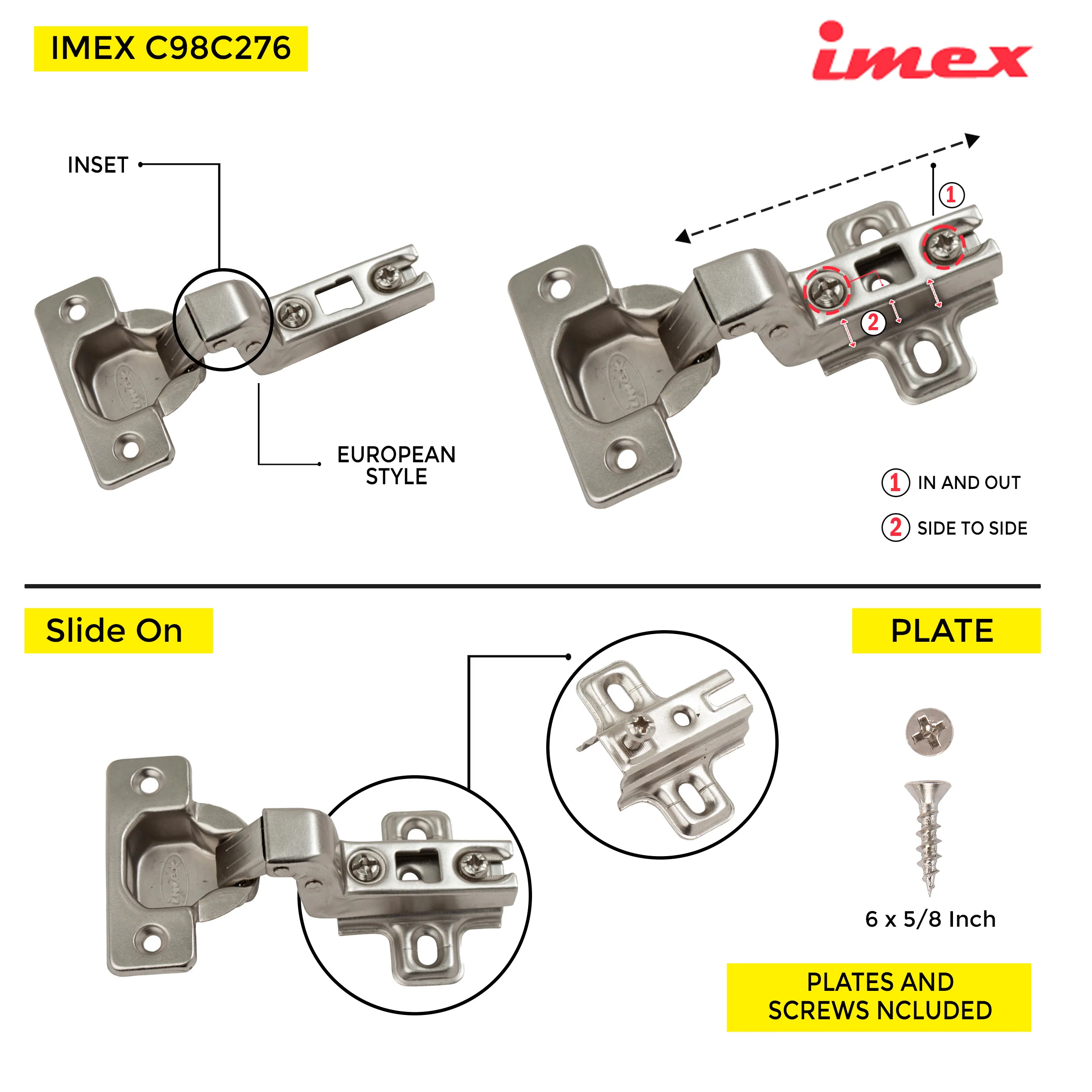 Clip-On Hinge Inset C=15 - Image 2