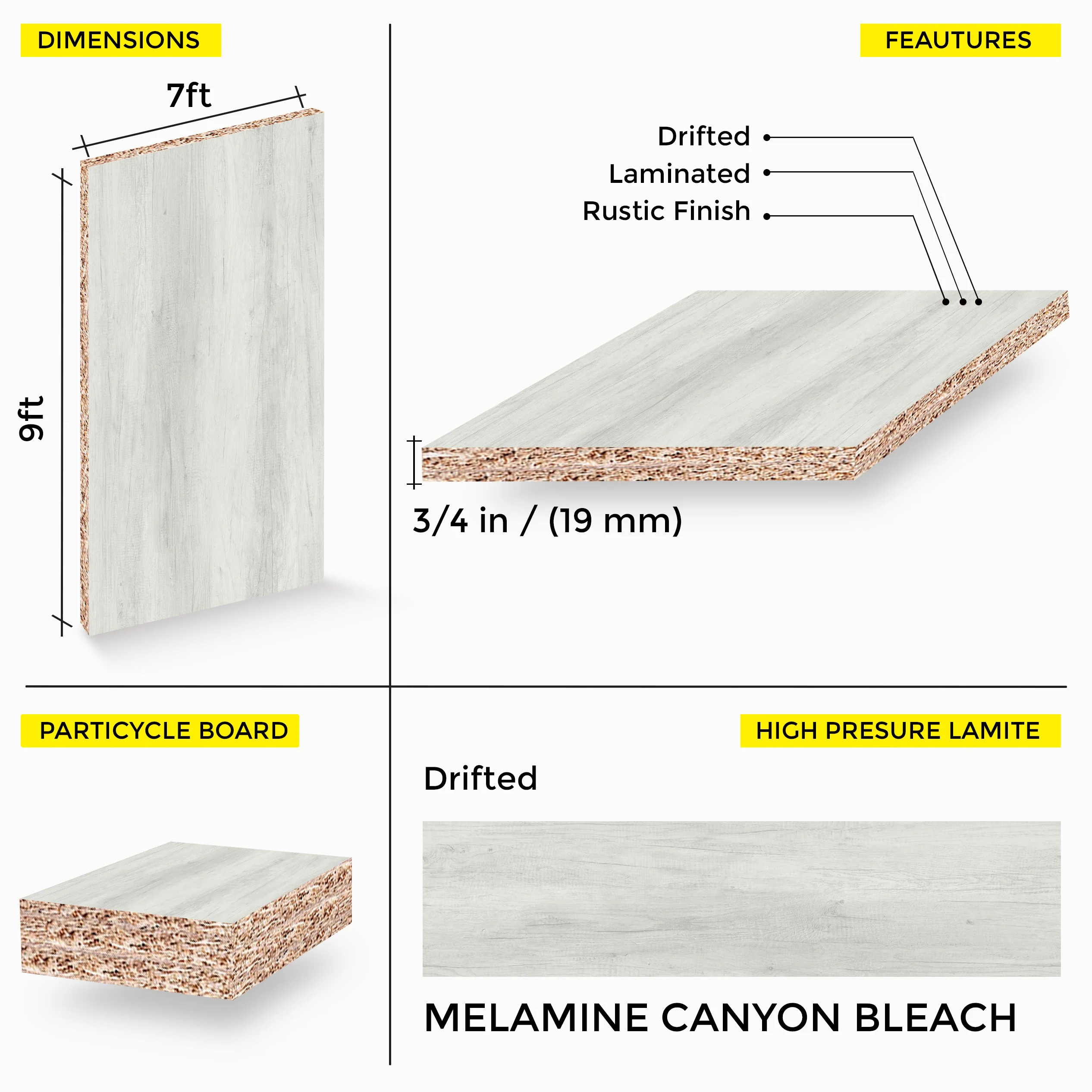 Canyon Bleach Melamine 7 Ft X 9 Ft - Image 3
