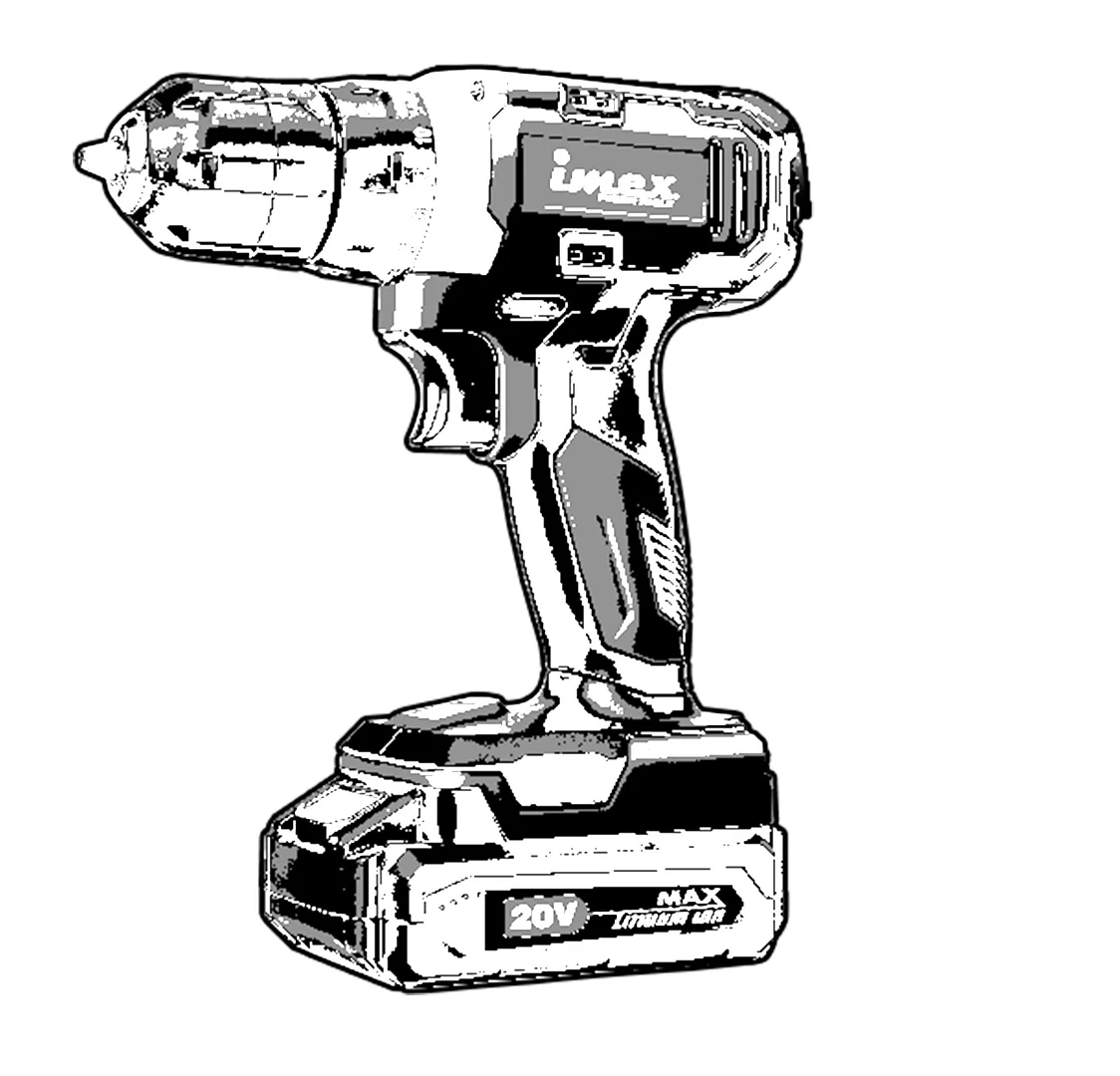 20V Cordless Drill with Battery and Charger IMEX Power Tools - Image 3