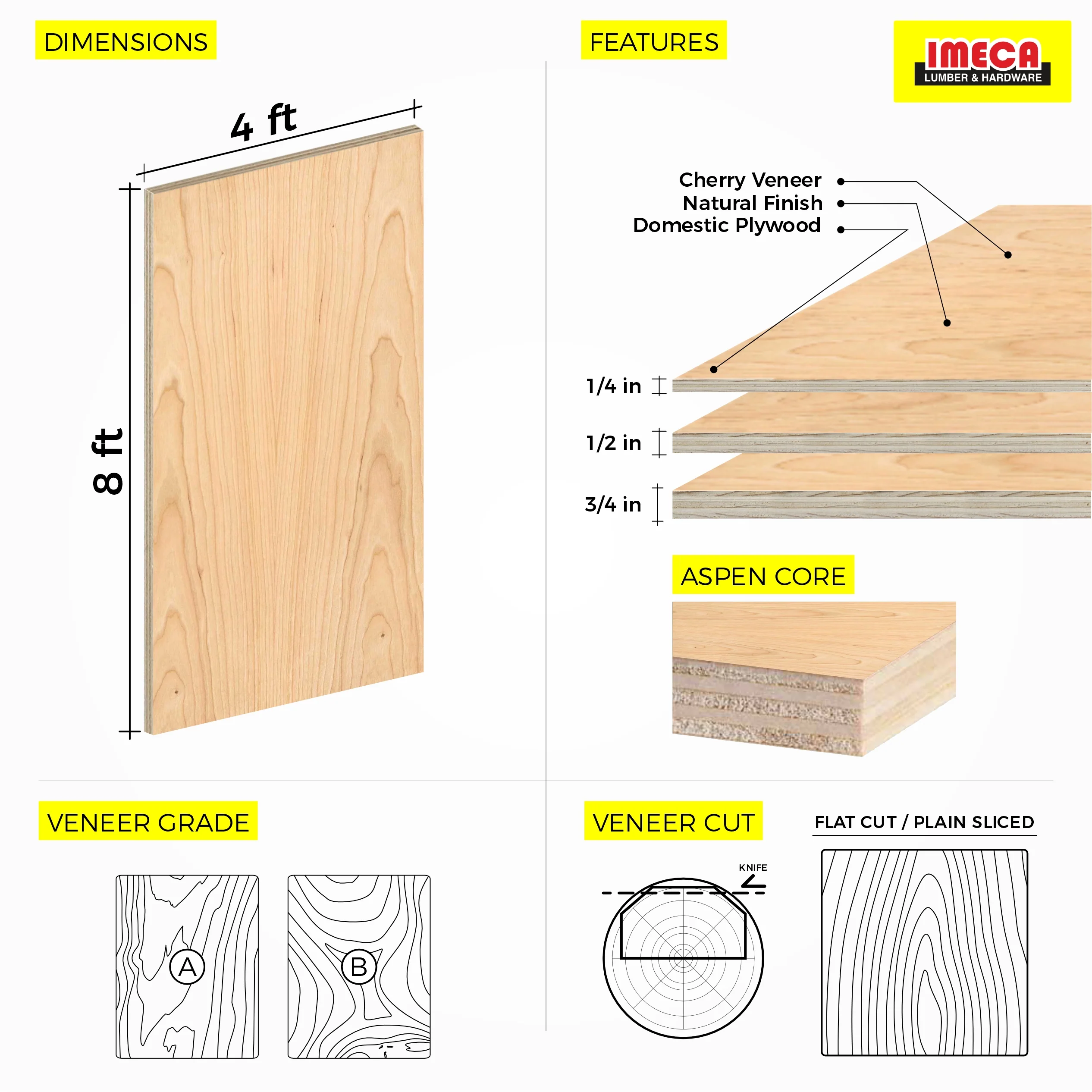 Cherry Plywood, Plain Sliced Veneer 4 ft x 8 ft - Image 17