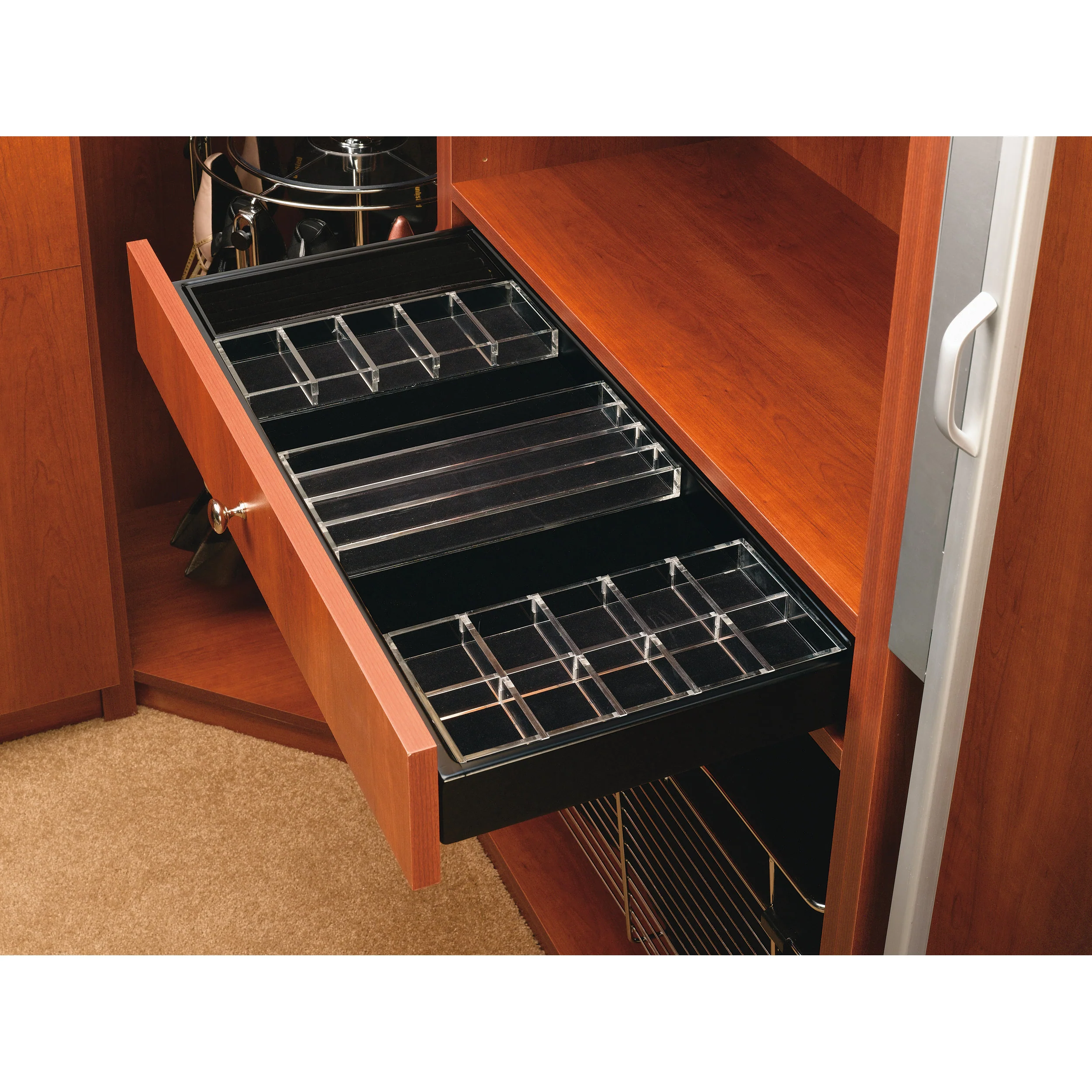 Jewelry Drawer Standard Insert mounting Bracket Black 1.8 in (46 mm) W x 1 in (25 mm) D x 3 in (76 mm) H - Image 4
