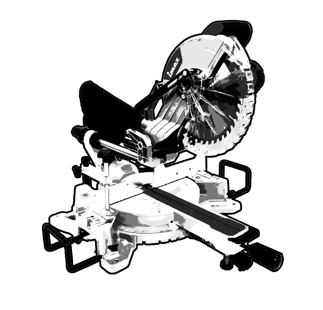 10" Sliding Miter Saw with Laser IMEX Power Tools - Image 3