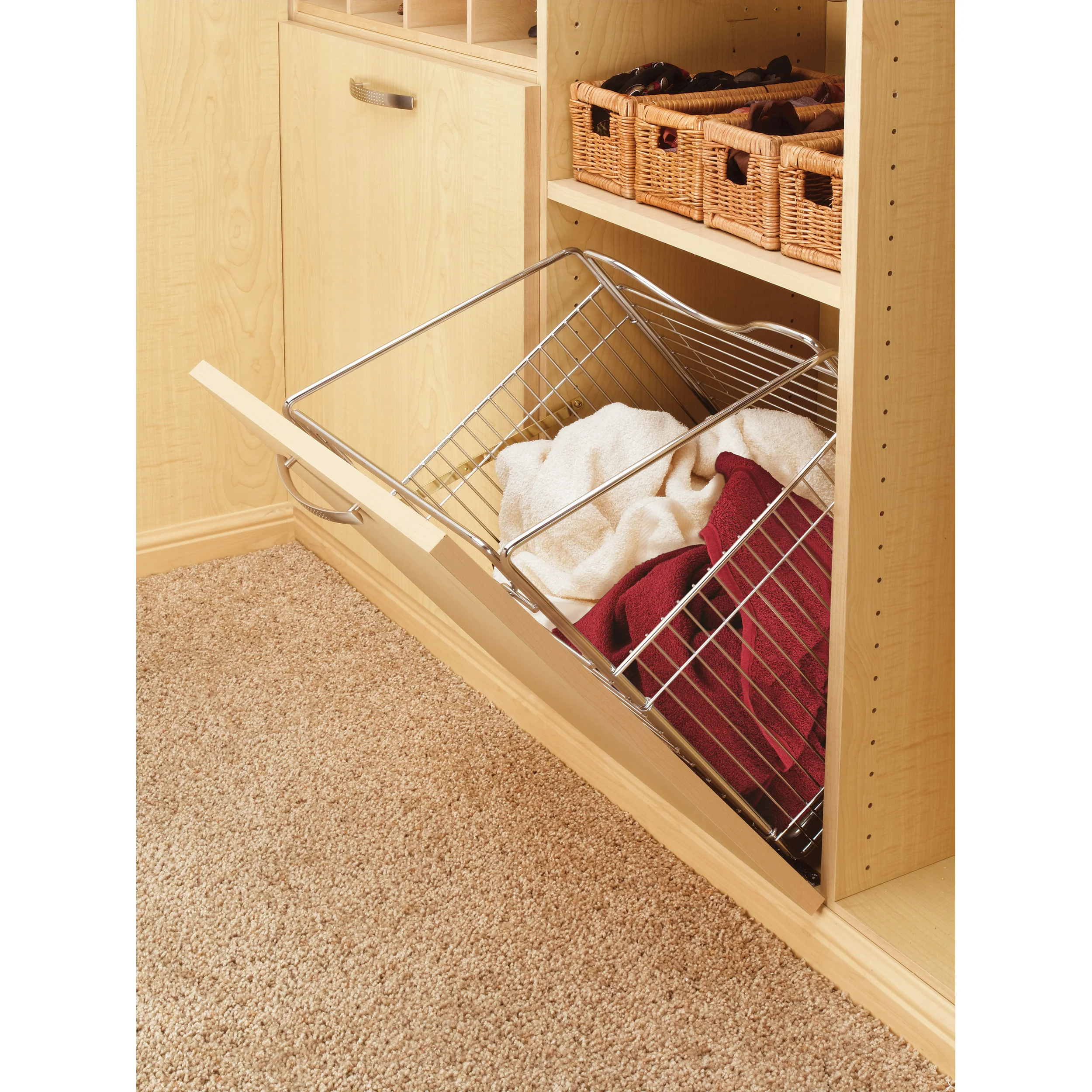 Tilt Out Hamper Basket (Chrome) Chrome 15.5 in (394 mm) W x 13.5 in (343 mm) D x 19.75 in (502 mm) H - Image 4