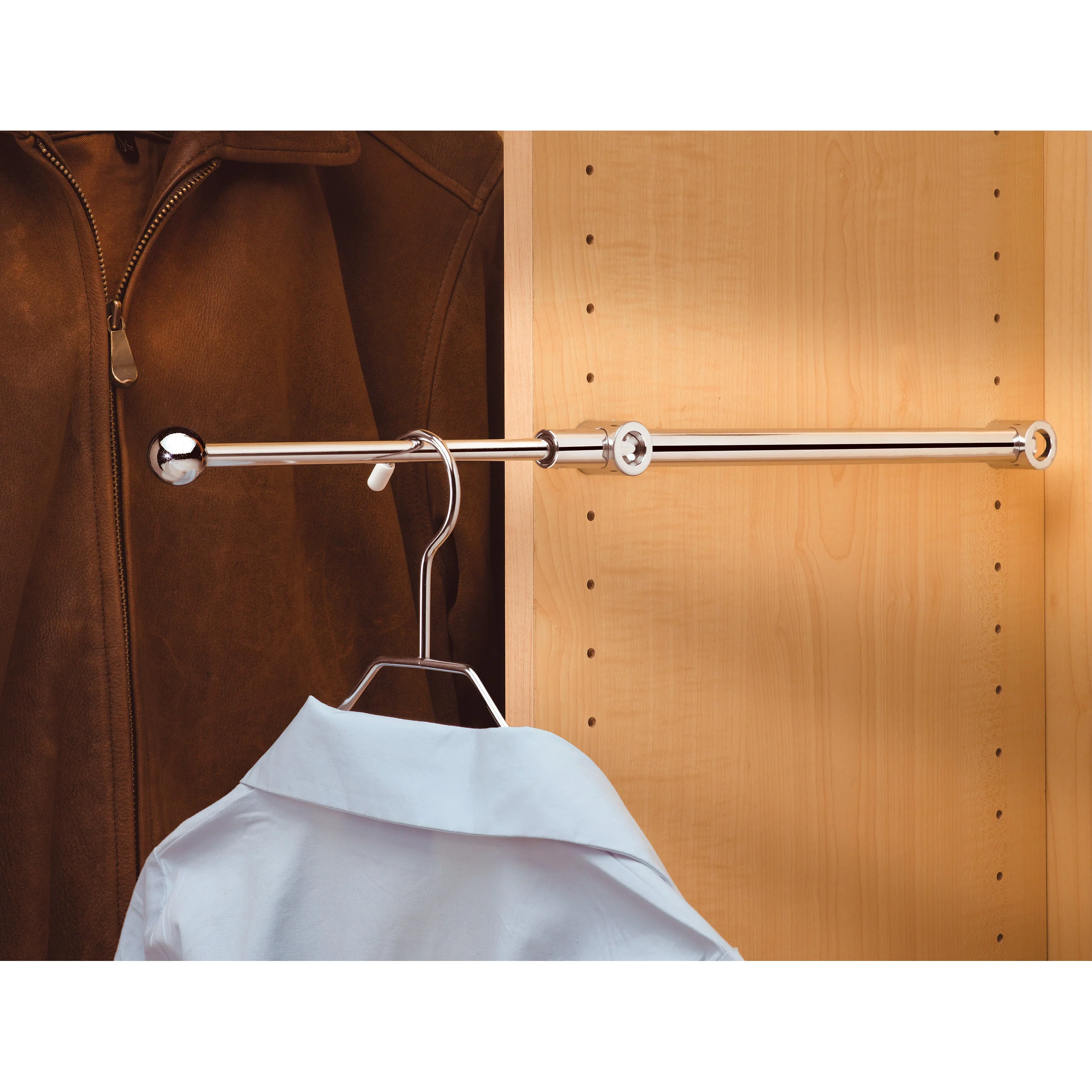 12 in Chrome Designer Valet Rod Chrome  1.25 in (32 mm) W x 11.88 in (302 mm) D x 1.13 in (29 mm) H - Image 3