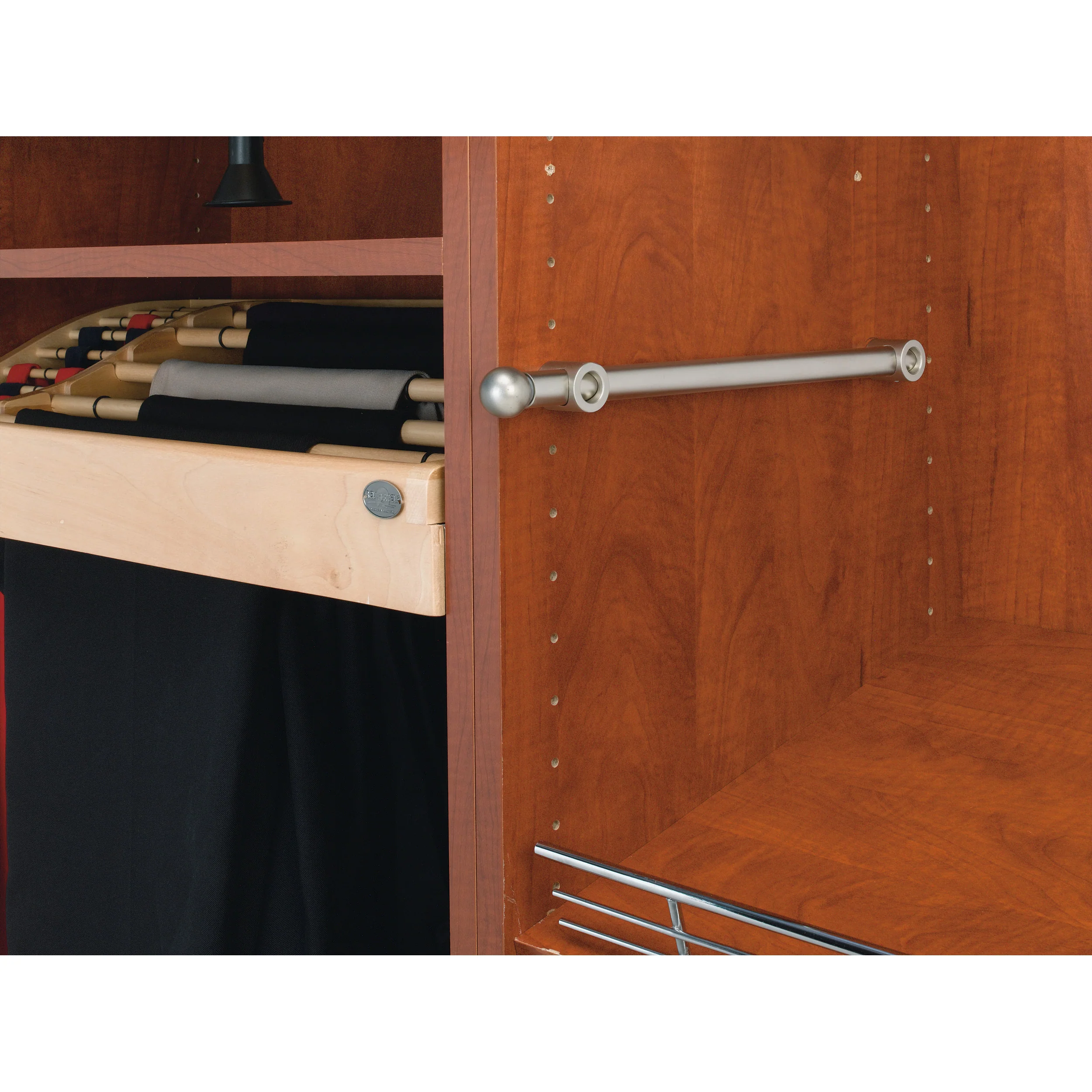 12 in Satin Nickel Designer Valet Rod Satin Nickel  1.25 in (32 mm) W x 11.88 in (302 mm) D x 1.13 in (29 mm) H - Image 6