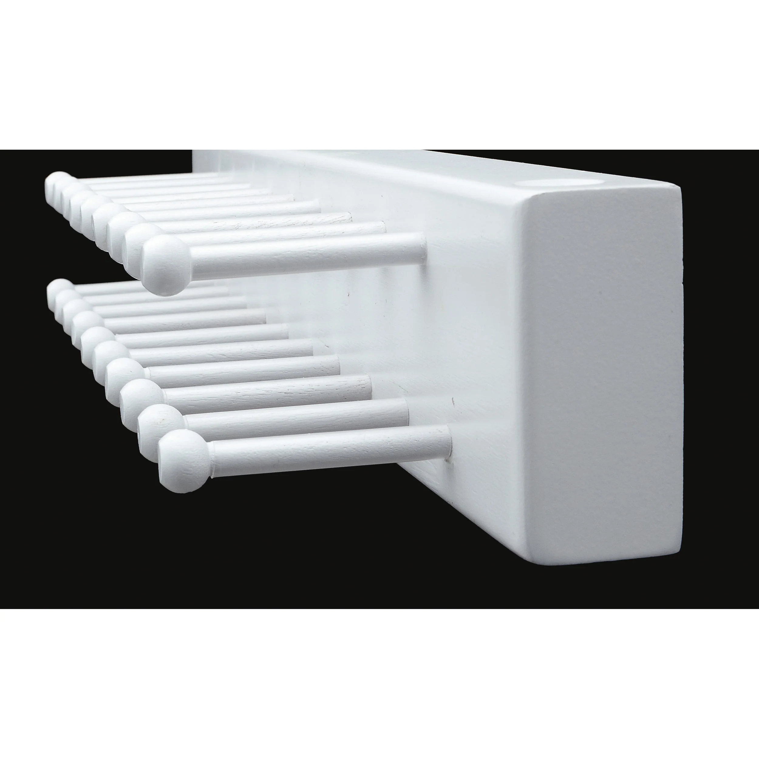 14 in White Side mount Tie Rack White 3.06 in (78 mm) W x 13.88 in (353 mm) D x 2.25 in (57 mm) H - Image 2
