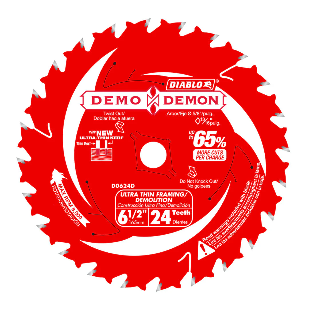 Demo Demon(TM) Ultra-Thin Framing/Demolition Saw Blade For Wood