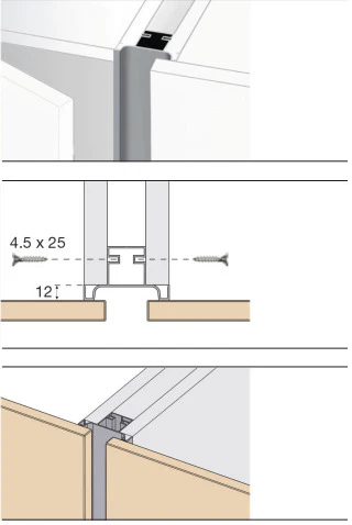 Plastimodul Gola vertical C-profile 2.35 m (7' 8.5") Brushed Nickel - Image 3