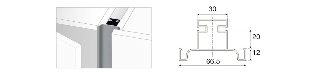 Plastimodul Gola vertical C-profile 2.35 m (7' 8.5") Brushed Nickel - Image 5