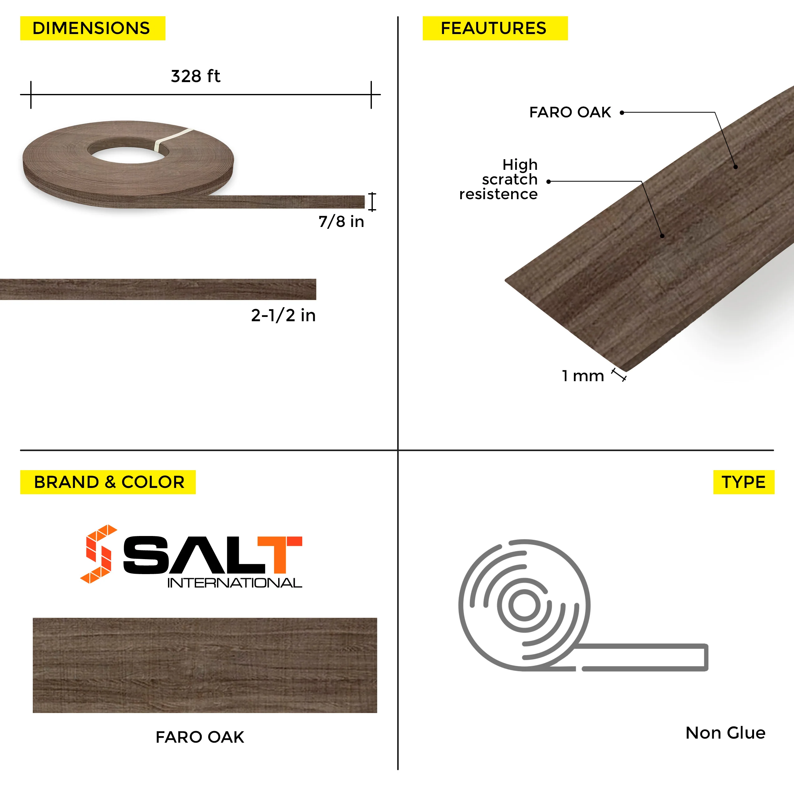 Faro Oak PVC Edge Banding (328 ft x 1 mm) - Image 5