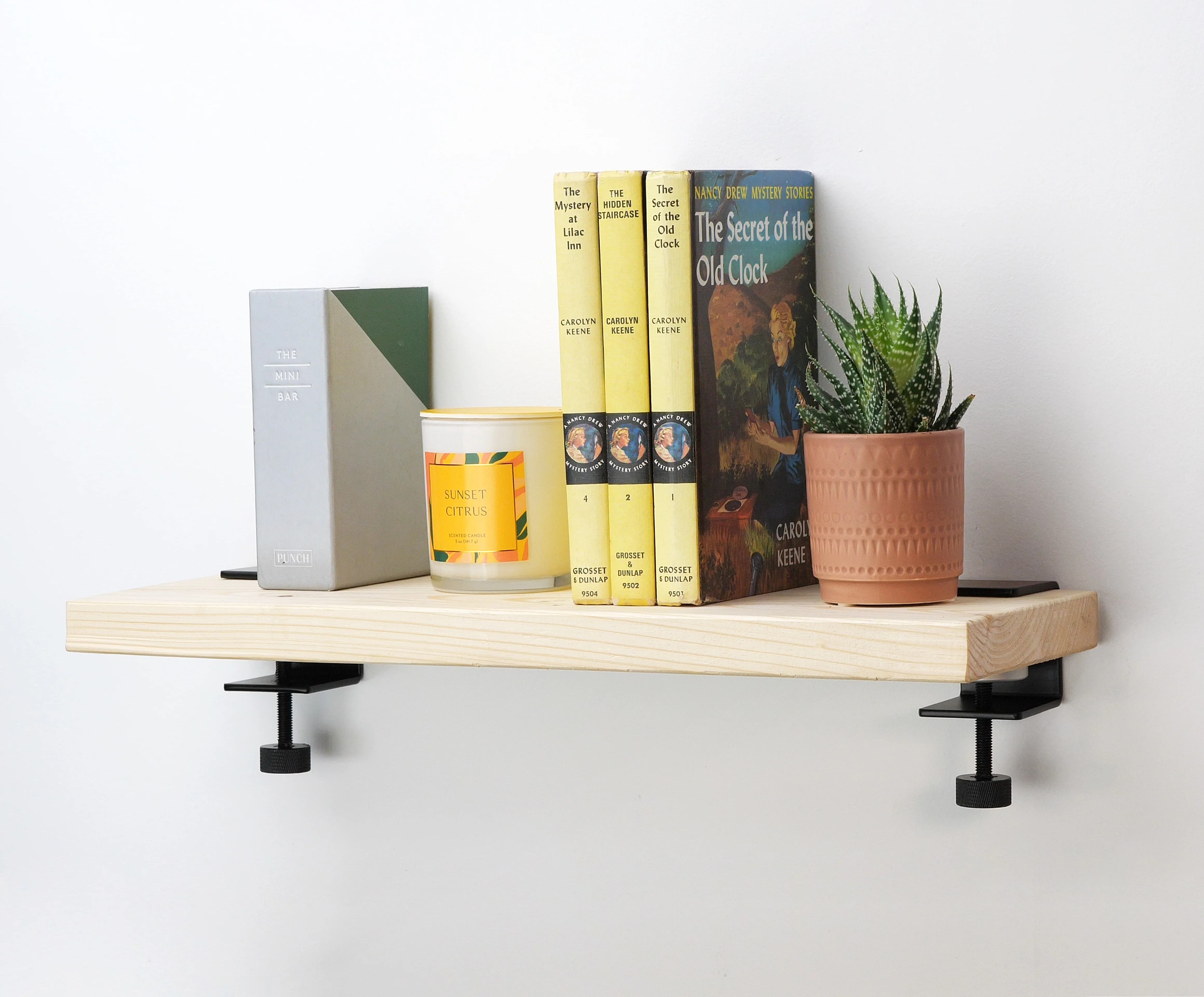 Floating Shelf Clamp System - 18" L x 6" W x 3.875" H - Pine - Image 2