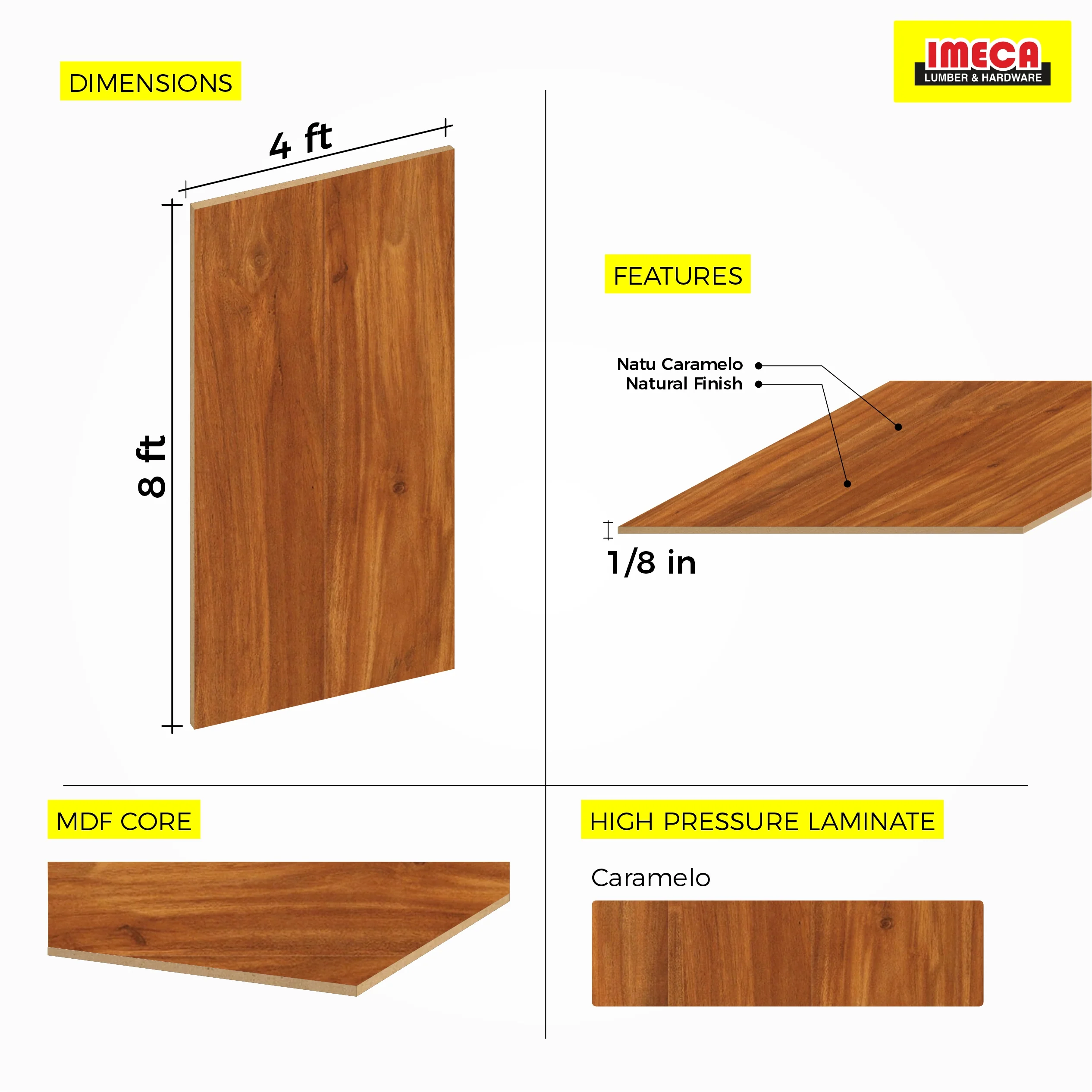 HARDBOARD NATU CARAMELO 6MM 4X8 - Image 2
