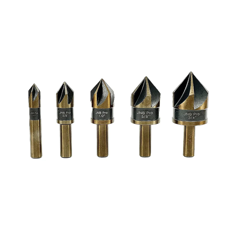 JNB Countersink Set for Metal - 5 Pc, 82-Degree HSS-Co - Image 4