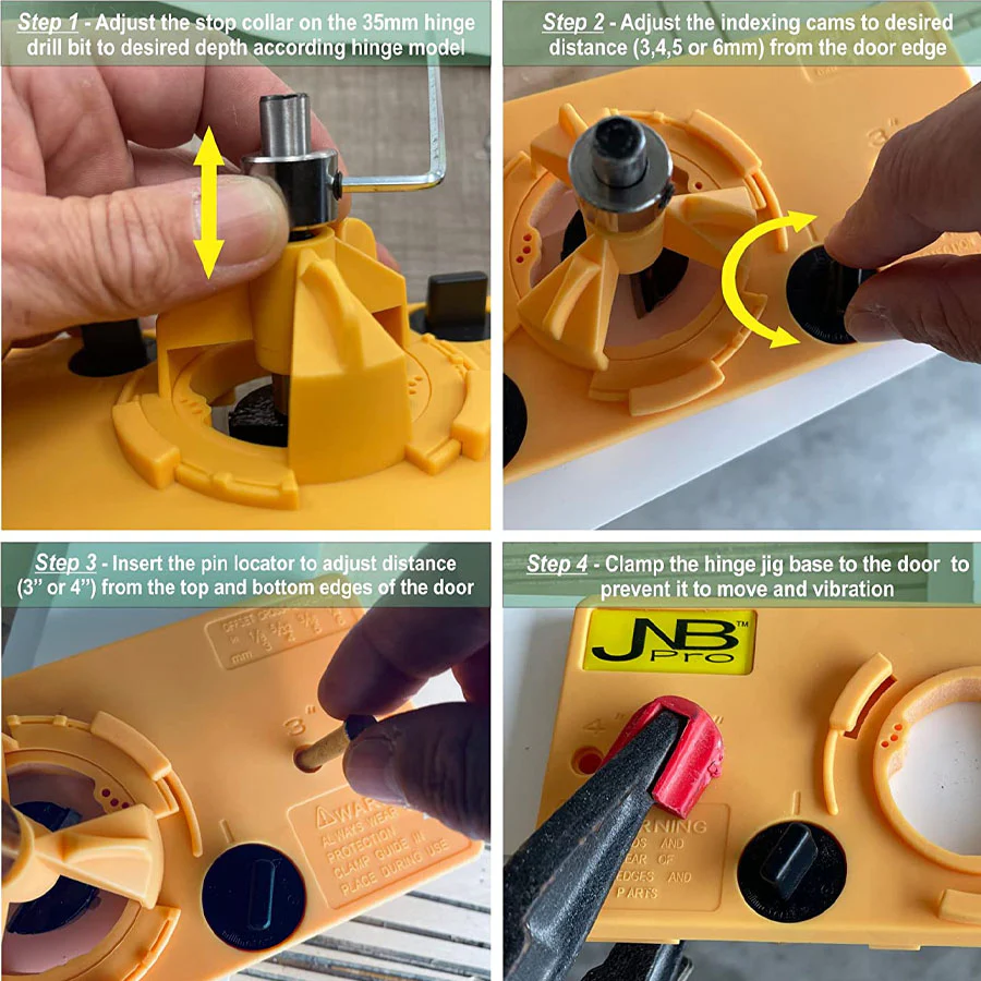 JNB 35mm Concealed Hinge Jig w/ Carbide Bit - Image 4