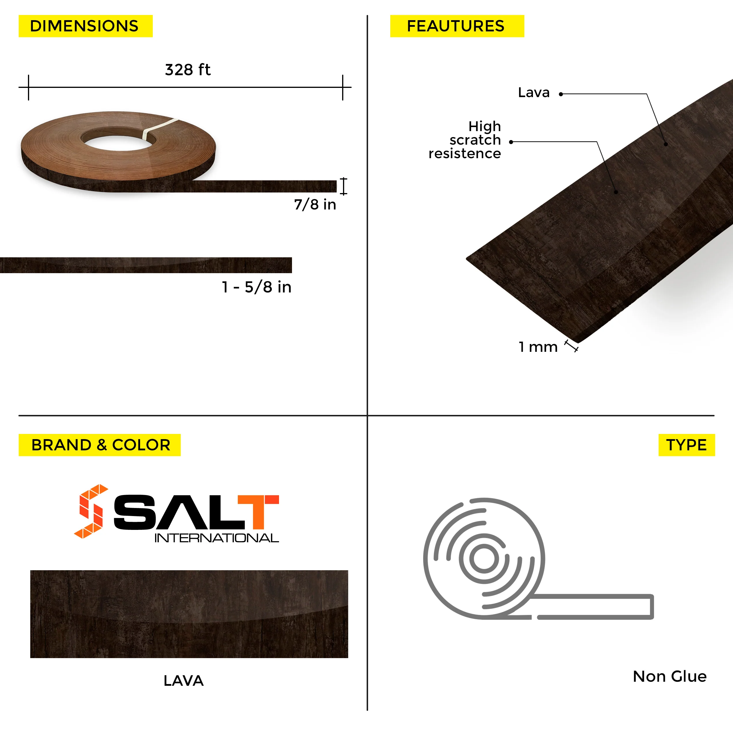 Lava PVC Edge Banding (328 ft x 1 mm) - Image 3