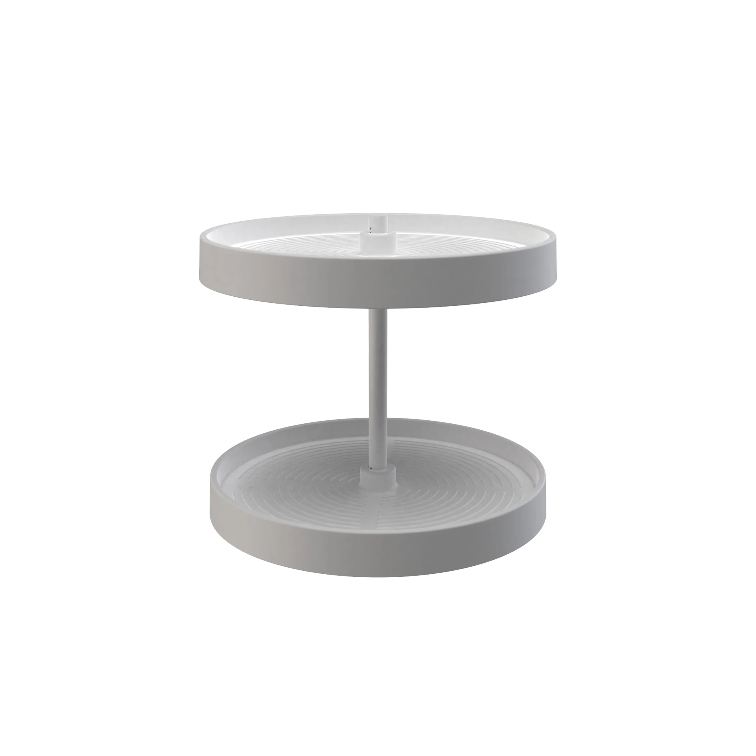 18 in White Polymer Full Circle Lazy Susans 2-Shelf White 18 in (457 mm) W x 18 in (457 mm) D x 17.38 in (441 mm) H - Image 4