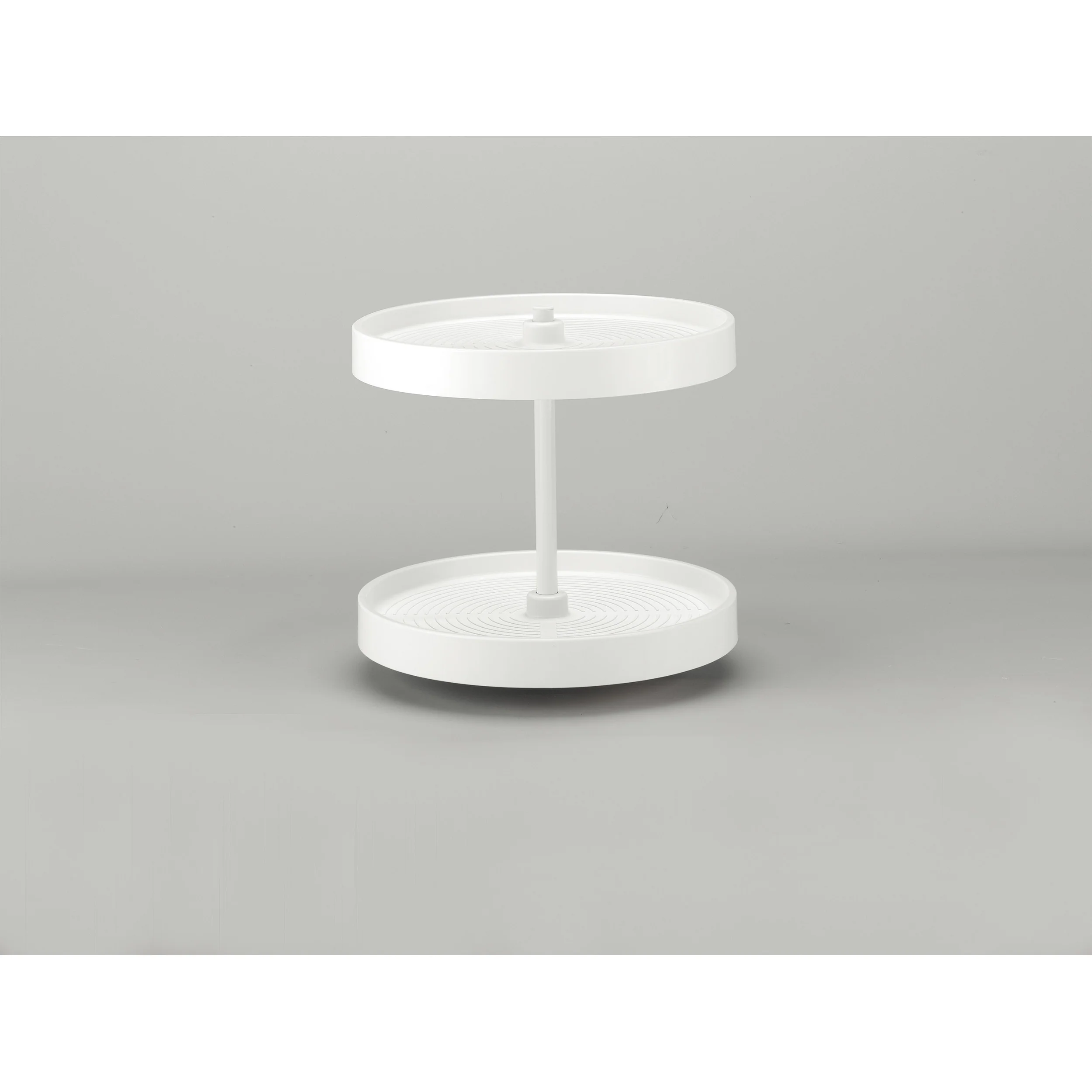 18 in Almond Polymer Full Circle Lazy Susans 2-Shelf Almond 18 in (457 mm) W x 18 in (457 mm) D x 17.38 in (441 mm) H - Image 2