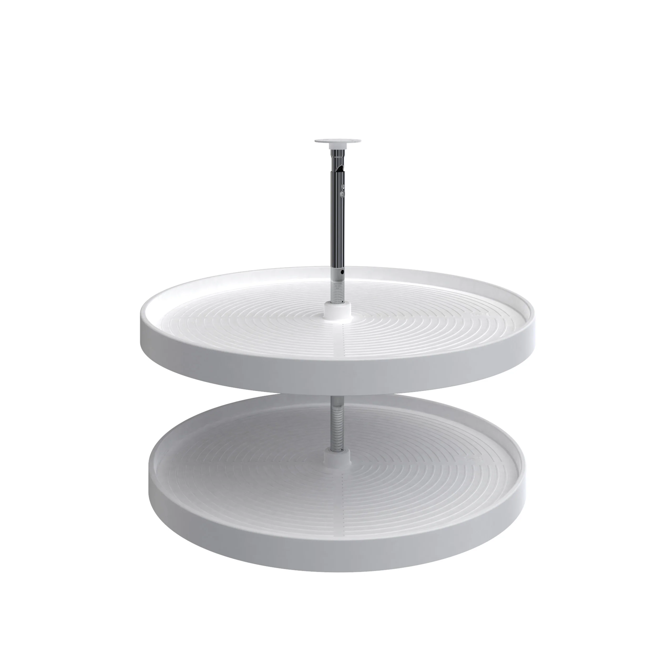 28 in White Polymer Full Circle Lazy Susans 2-Shelf White 28 in (711 mm) W x 28 in (711 mm) D x 26 in (660 mm) H - Image 3